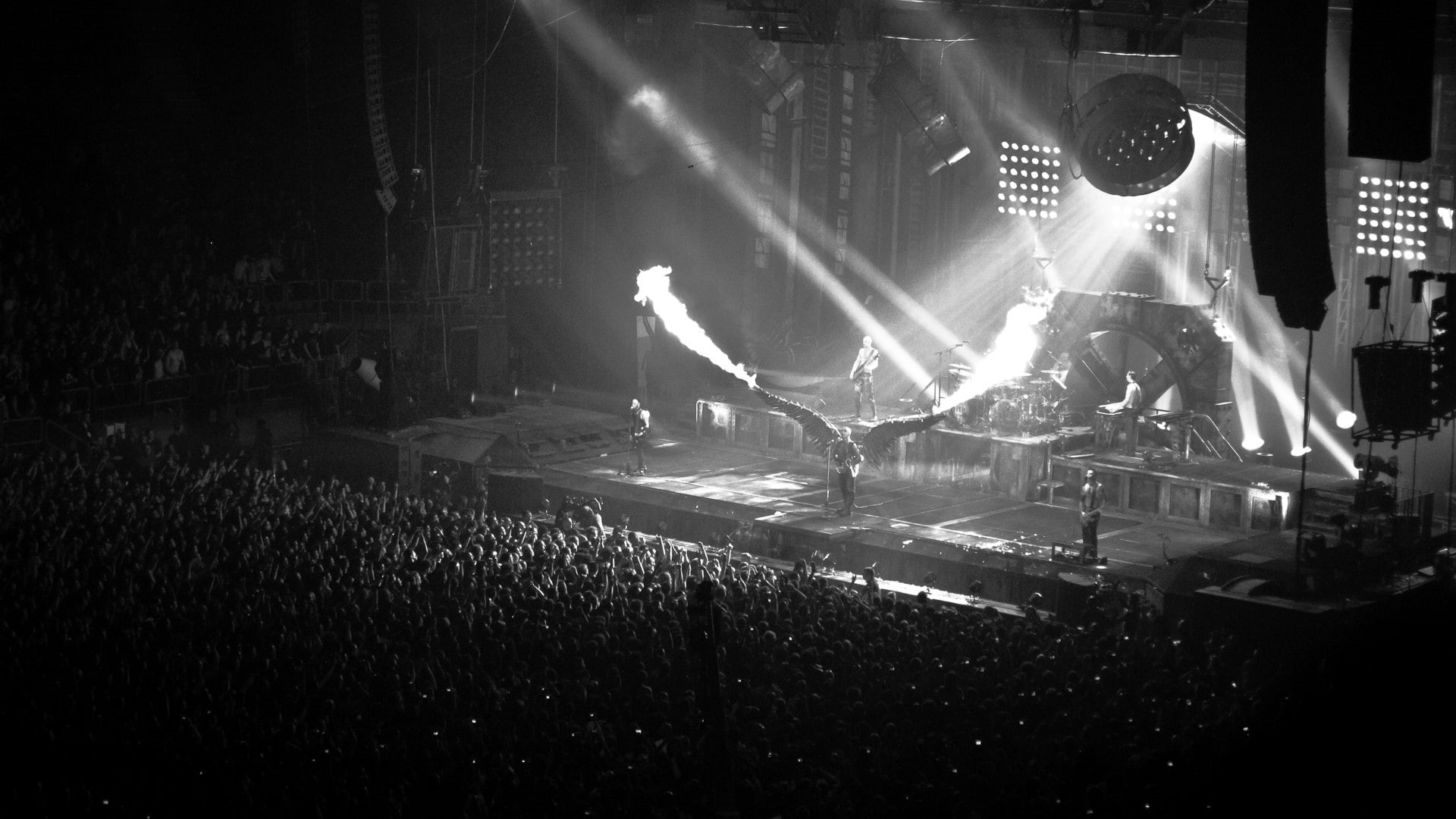 concerts, 1080P, heavy, concert, fire, metal, industrial, rammstein, HD Wallpaper