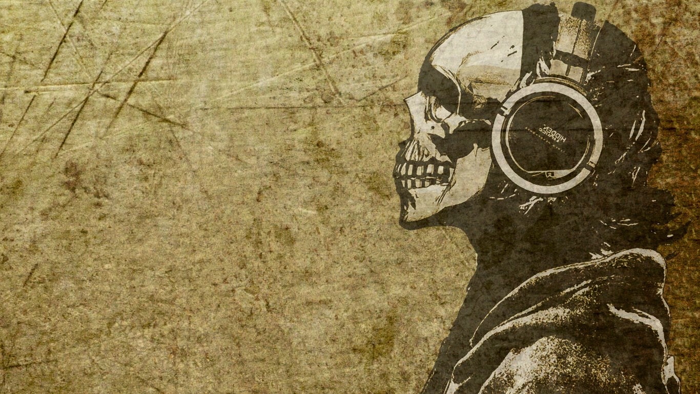 720P, headphones, entertainment, x, little, funny, Skulls, art, hd, HD Wallpaper