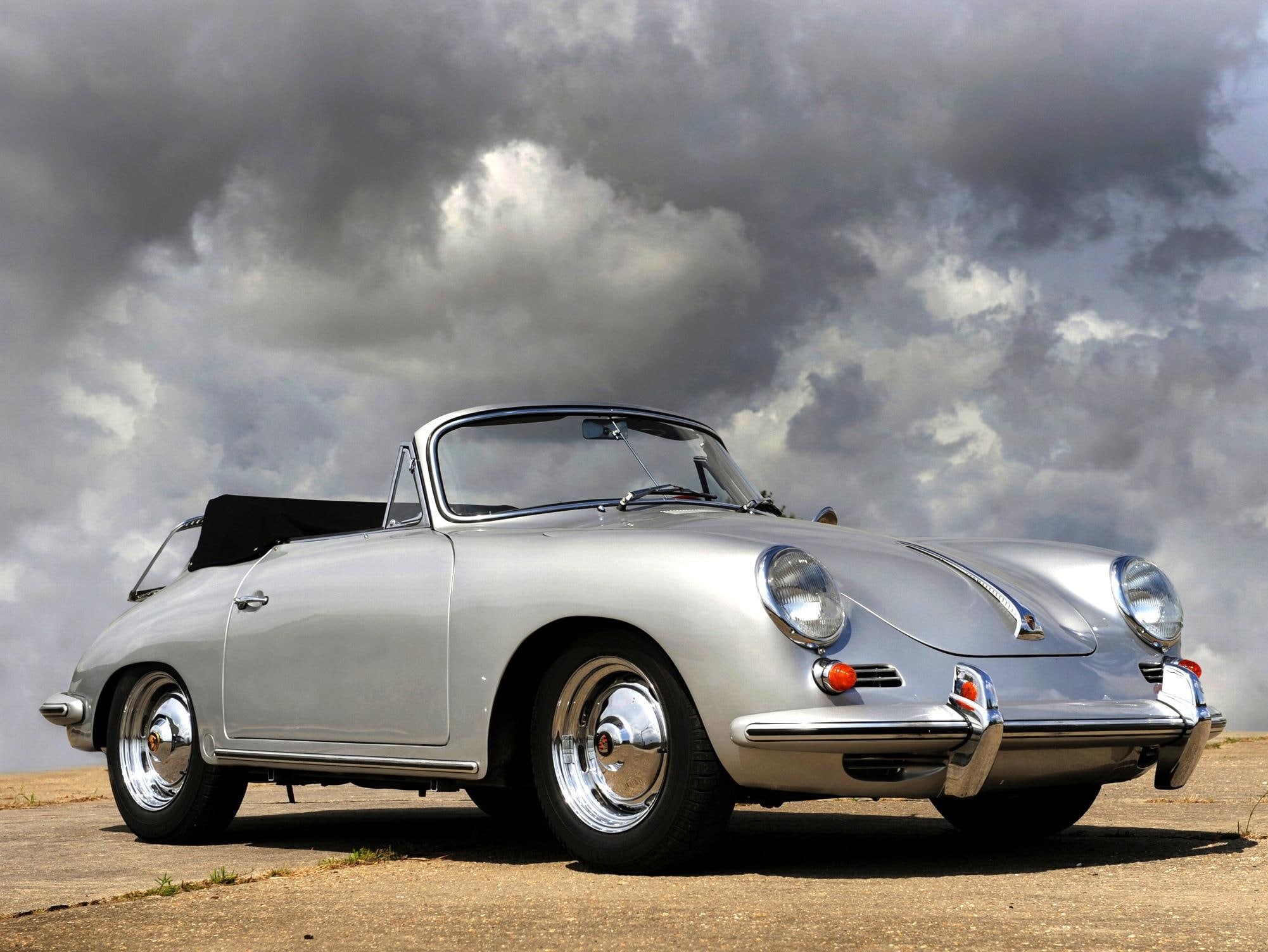 porsche, antique, coupe, silver, 1962, super, cars, classic, vintage, 1080P, 1600, convertible, HD Wallpaper