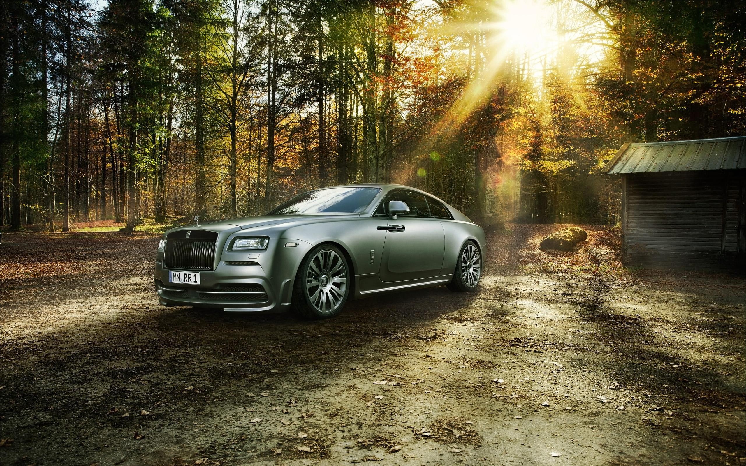 silver, 2K, coupe, cars, royce, wraith, rolls, 2014, rolls royce, spofec, HD Wallpaper