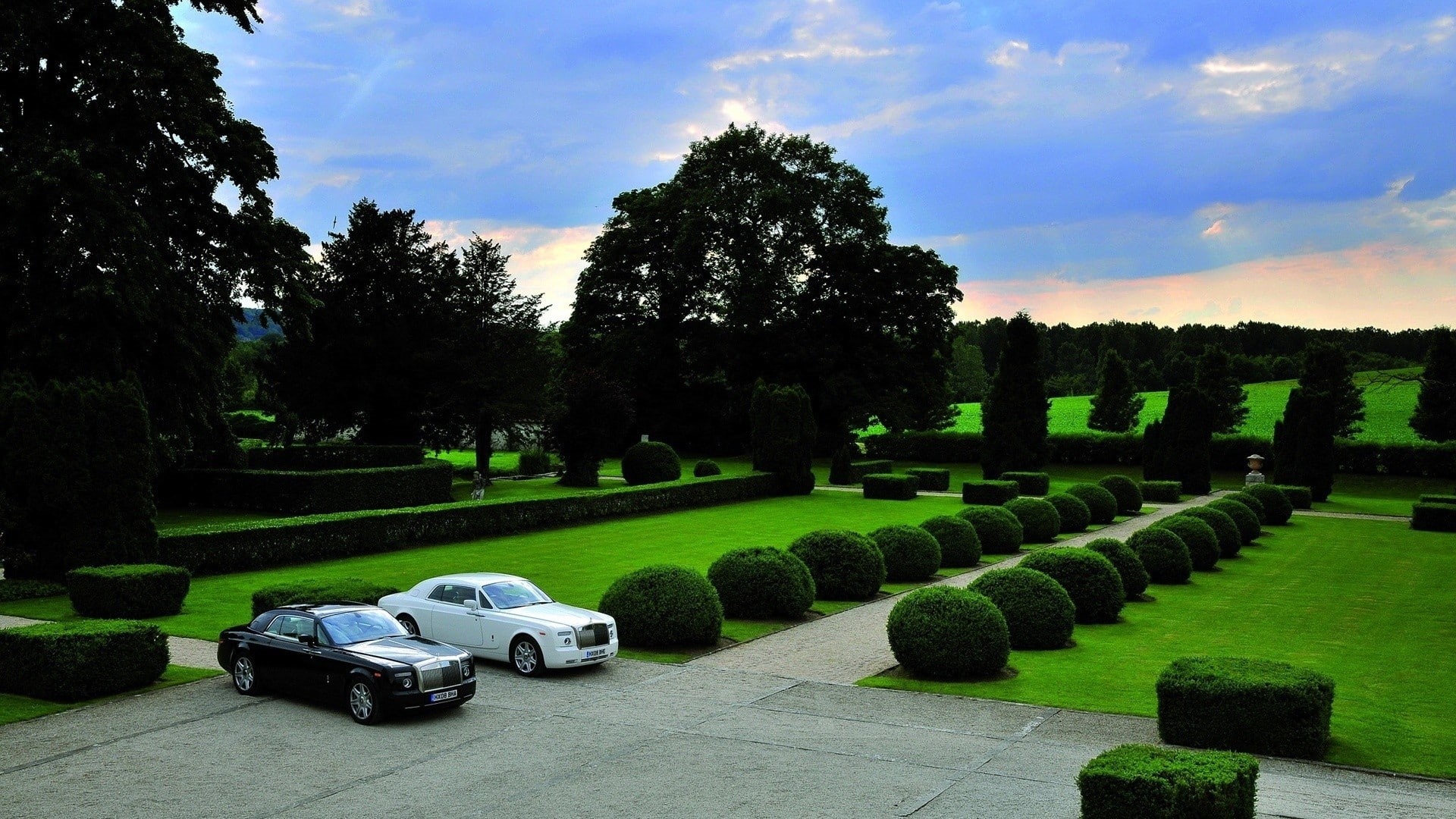 cars, 1080P, hd, garden, royce, rolls, phantom, HD Wallpaper