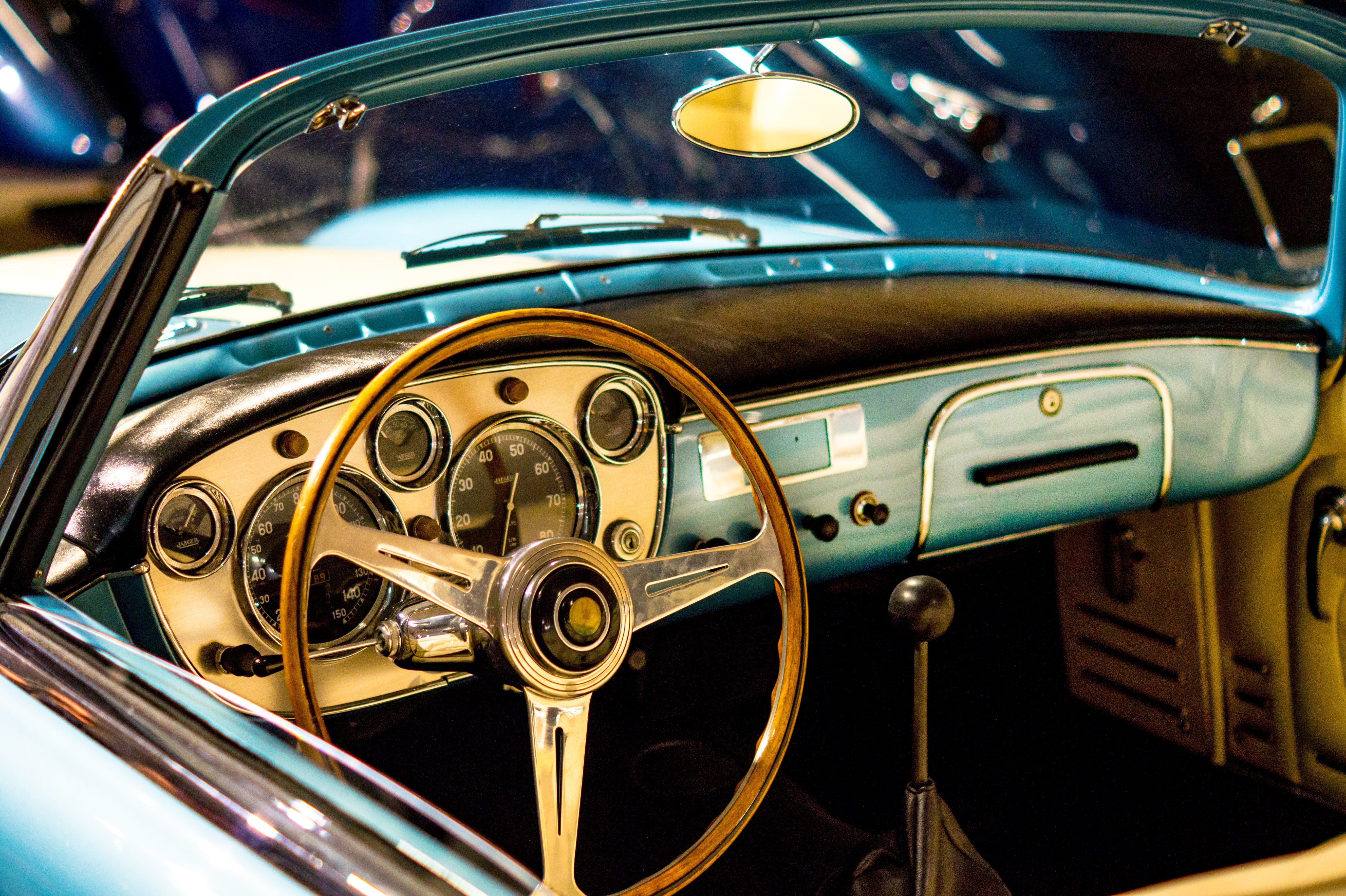 vintage, windshield, dashboard, transport, speed, oldtimer, glass - material, land vehicle, luxury, reflection, vehicle interior, 5K, motor vehicle, control panel, HD Wallpaper