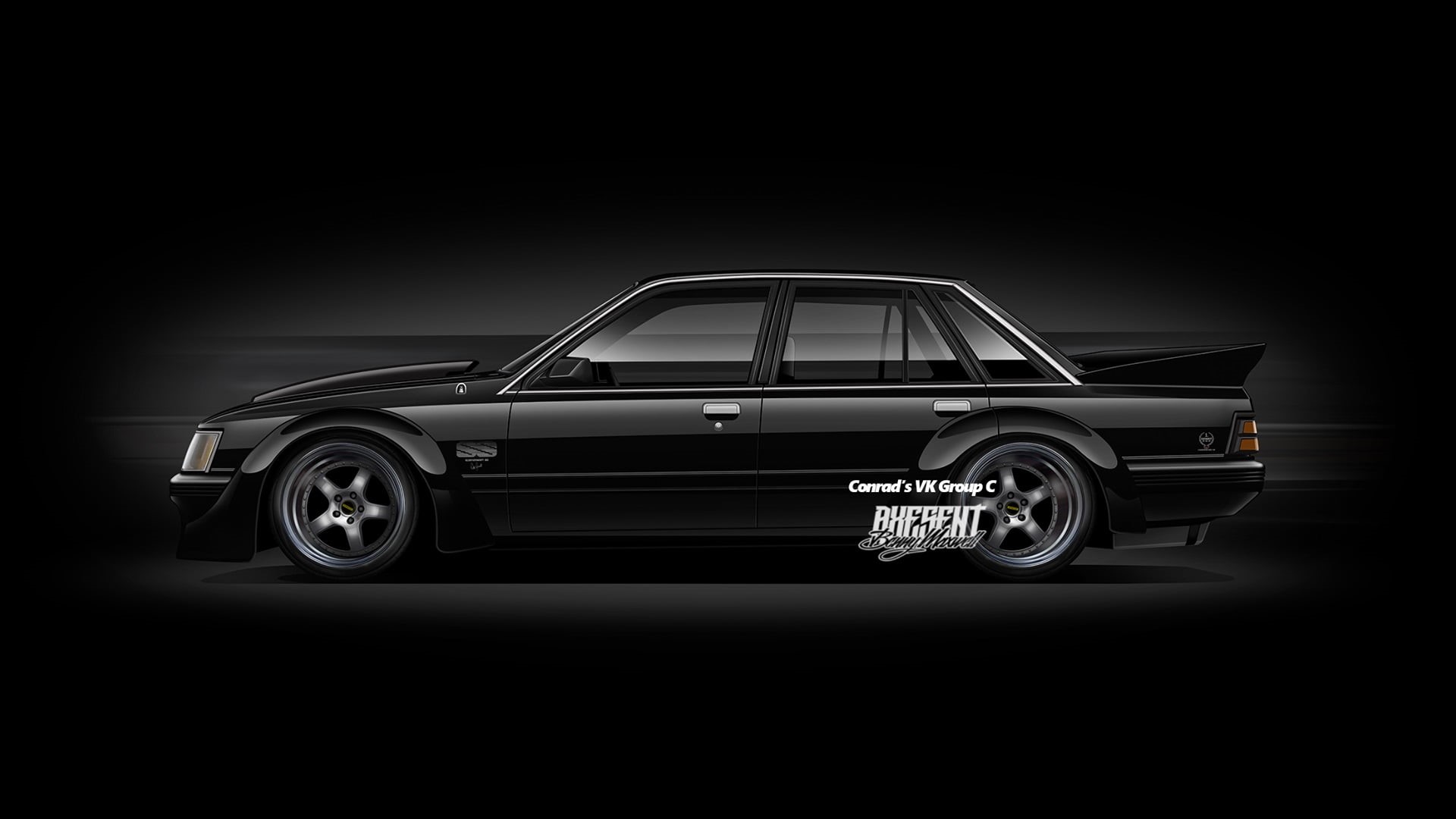 Australian cars, black background, wealth, metal, car, SS Commodore, Holden, transportation, Peter Brock, no people, sports car, muscle car, Axesent Creations, HD Wallpaper