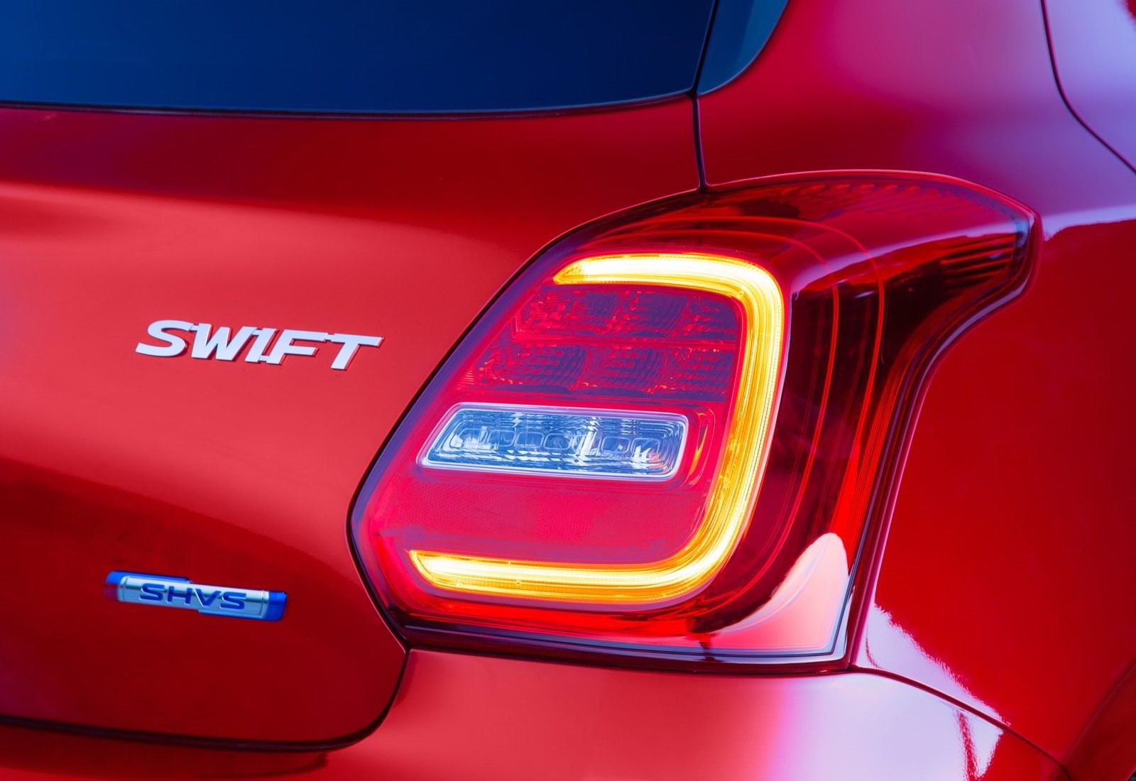 720P, suzuki, car, architecture, indoors, text, mode of transportation, sign, communication, lighting equipment, red, land vehicle, (2018), sports car, HD Wallpaper