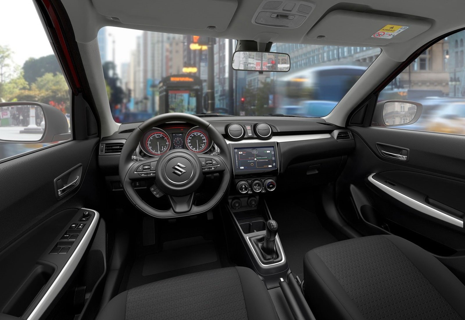 swift, suzuki, control, motor vehicle, steering wheel, glass - material, 720P, control panel, (2018), car, land vehicle, transportation, dashboard, travel, HD Wallpaper