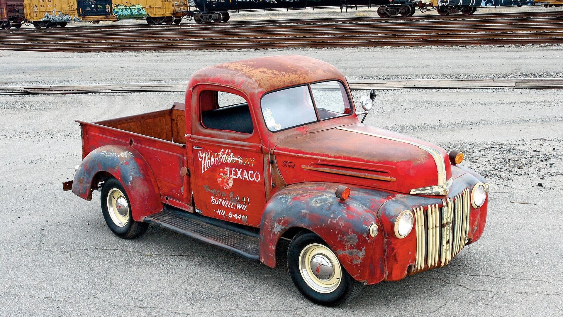1947, ford, pickup, classic, vintage, cars, 1080P, texaco, truck, antique, HD Wallpaper