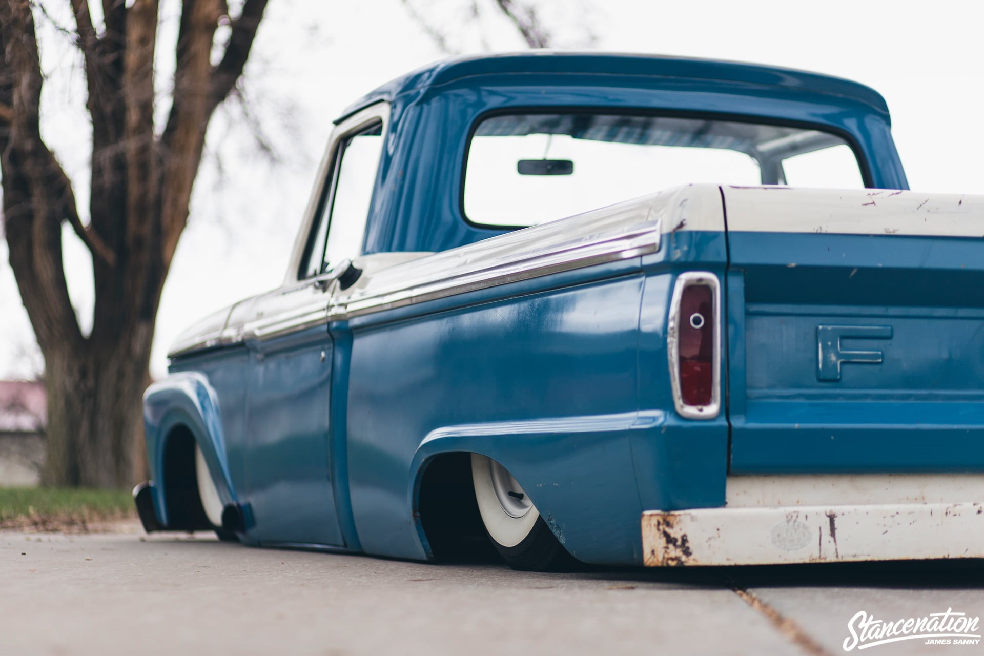 transportation, plant, vintage car, car, outdoors, StanceNation, tree, 1080P, no people, day, nature, stationary, land vehicle, road, Ford, classic car, HD Wallpaper