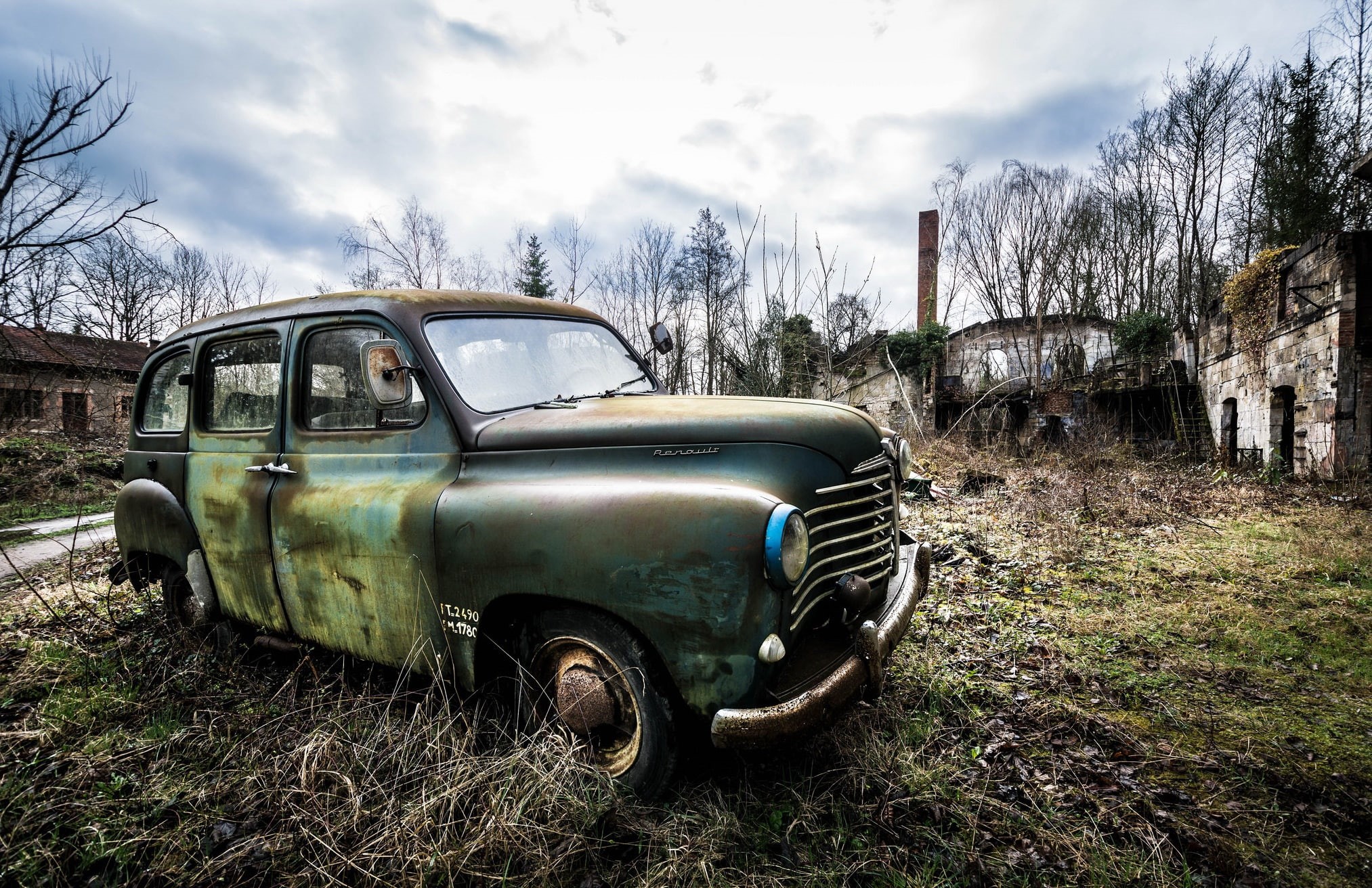 damaged, plant, land vehicle, day, wreck, old, sky, abandoned, transportation, land, no people, field, nature, ruined, tree, outdoors, deterioration, run-down, HD Wallpaper