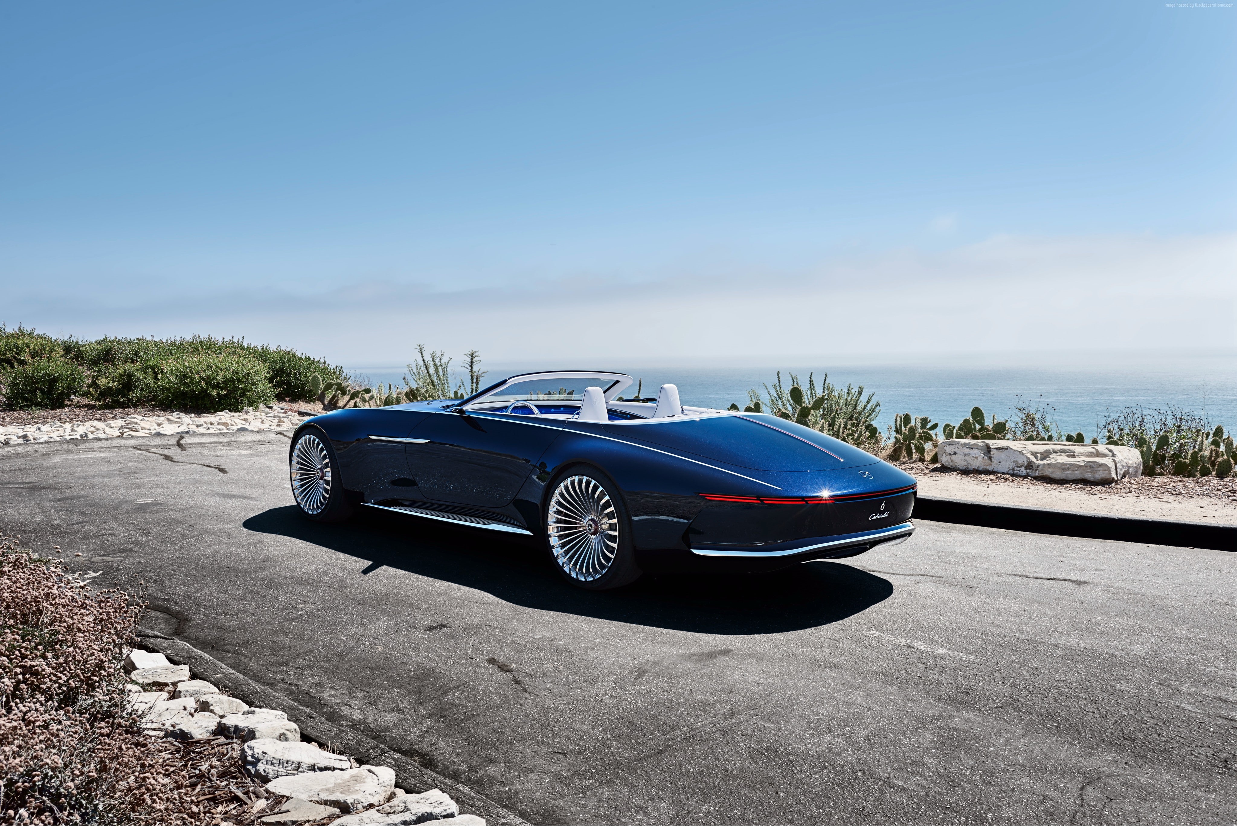 convertible, road trip, 4K, car, mode of transportation, vintage car, motor vehicle, transportation, retro styled, luxury, blue, land, sky, day, sea, electric cars, HD Wallpaper