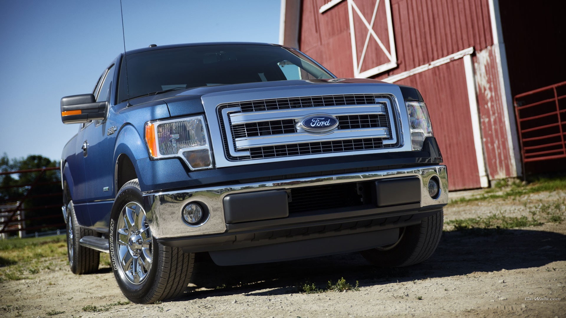 car, pickup trucks, blue cars, Ford, vehicle, Ford f-150, 1080P, HD Wallpaper