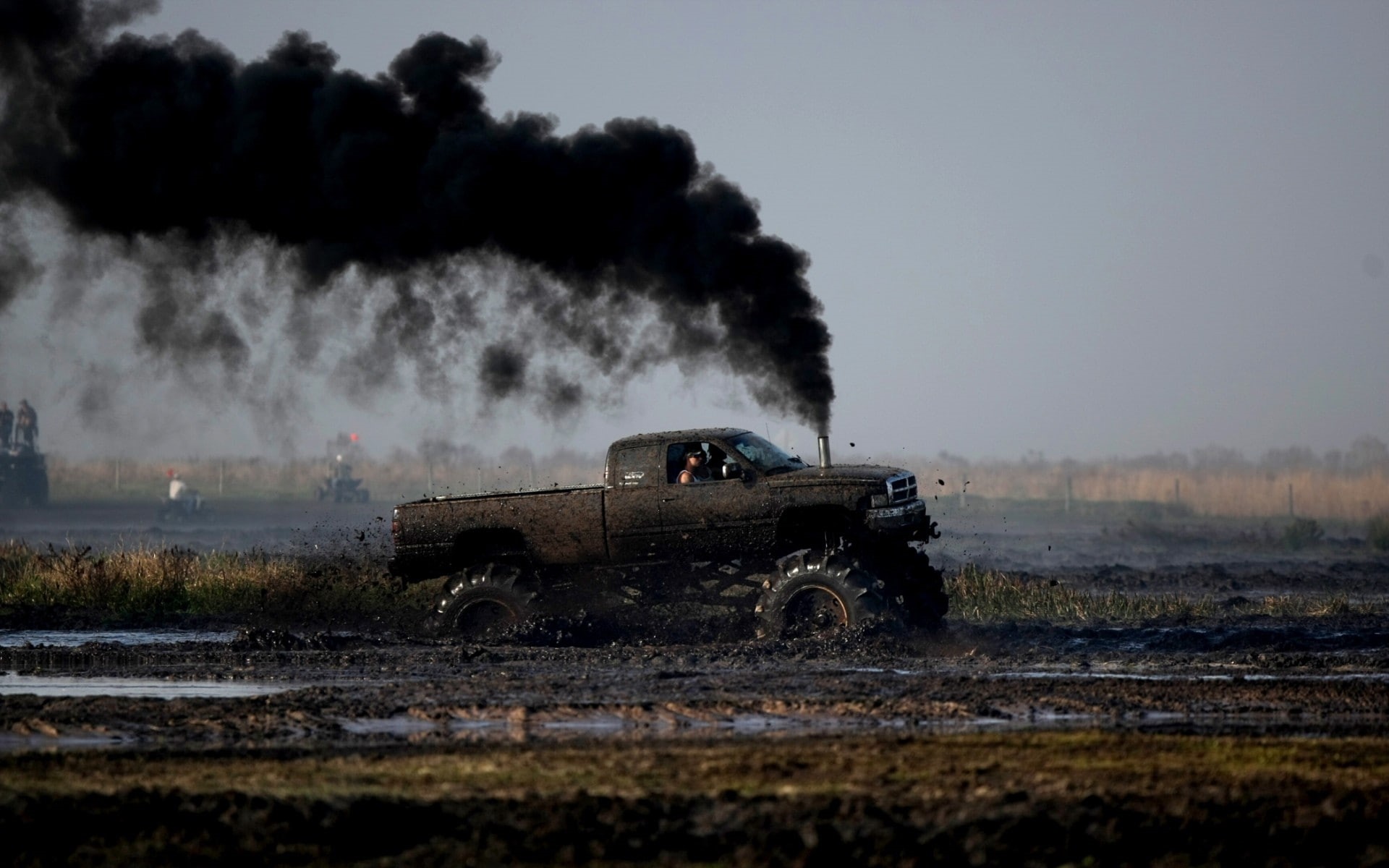 truck, cars, diesel, hd, 1080P, monster, smoke, off, road, mud, HD Wallpaper