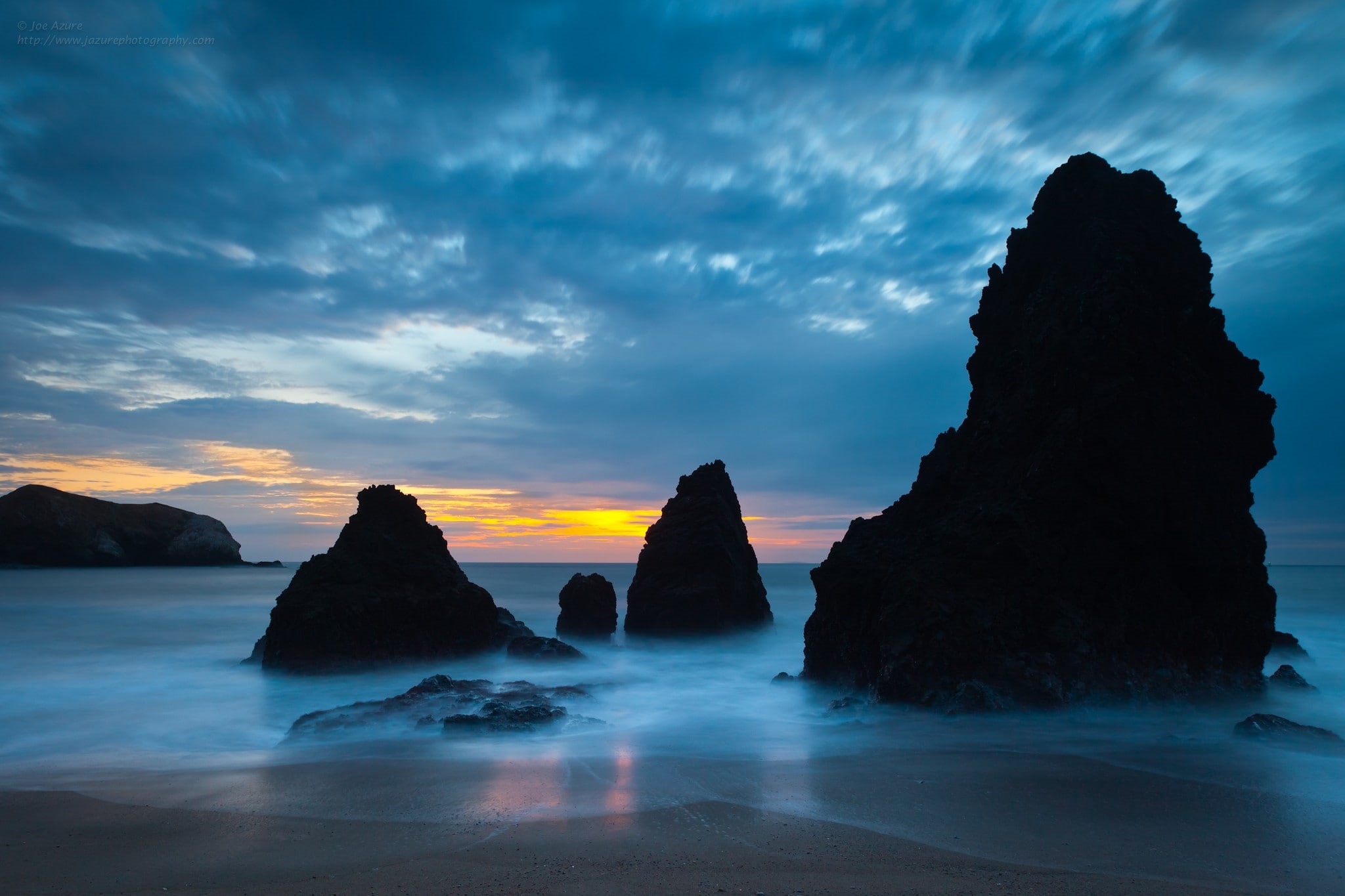 long exposure, stack rock, rock, sunset, rock formation, eroded, sky, nature, solid, outdoors, sea, beauty in nature, Chrome Cast, tranquility, 1080P, HD Wallpaper