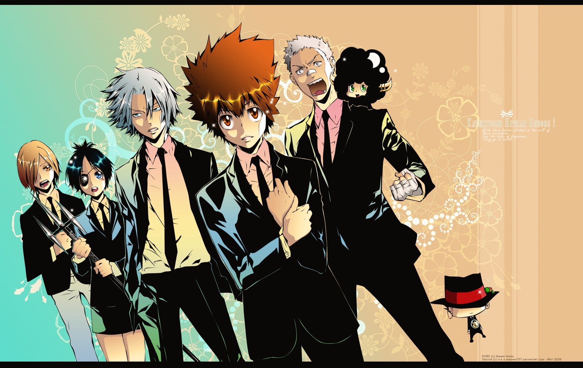 720P, katekyo, chrome, reborn, sawada, hitman, tsunayoshi, gokudera, hayato, dokuro, HD Wallpaper