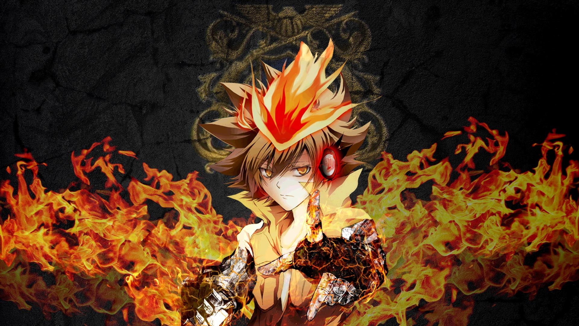 Anime, 1080P, Hitman Reborn, Fire, Flame, Tsunayoshi Sawada, Katekyō Hitman Reborn!, HD Wallpaper