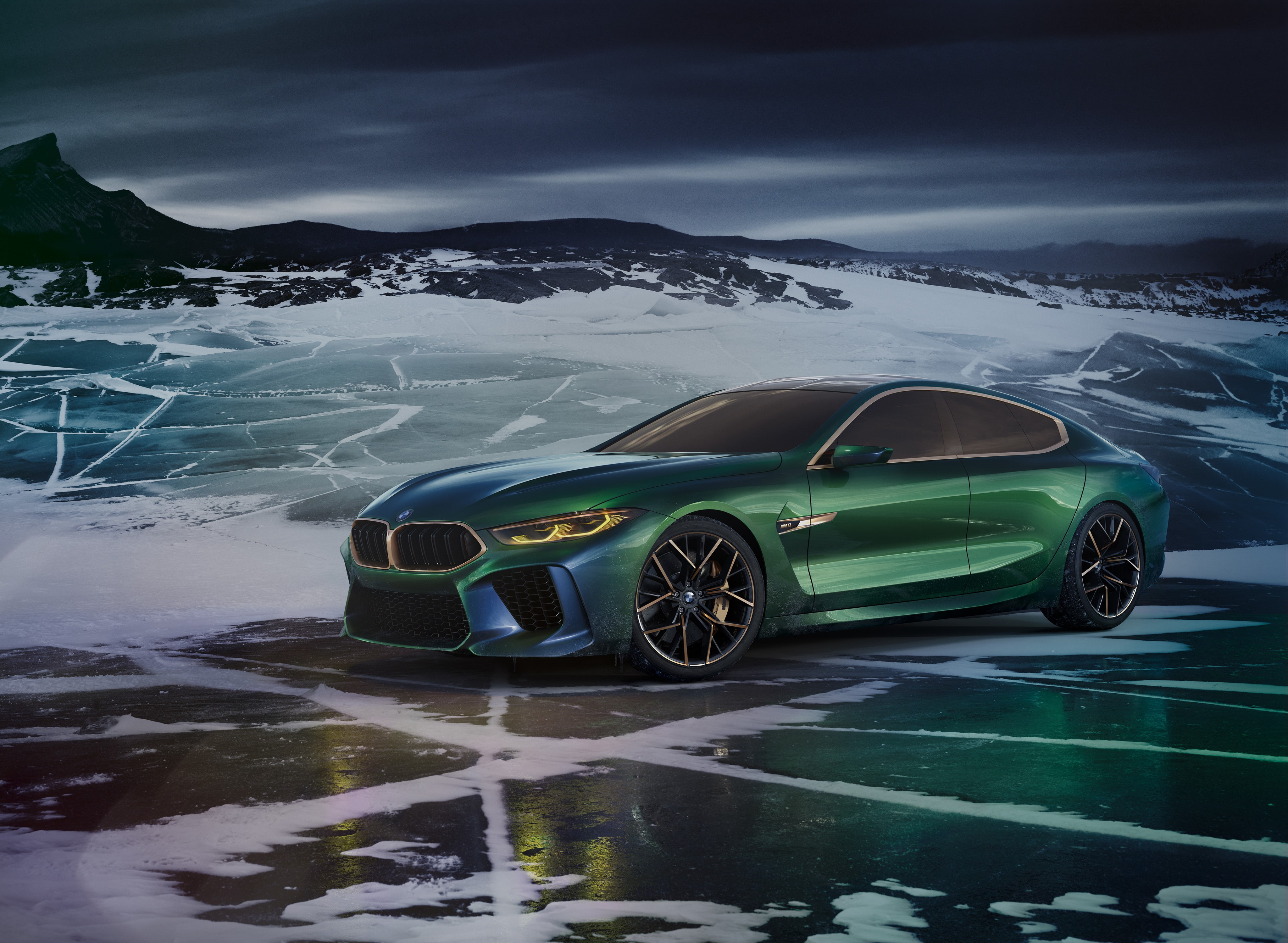 Concept Car, BMW M8 Gran Coupe, Luxury Car, 4K, Car, BMW, Green Car, HD Wallpaper