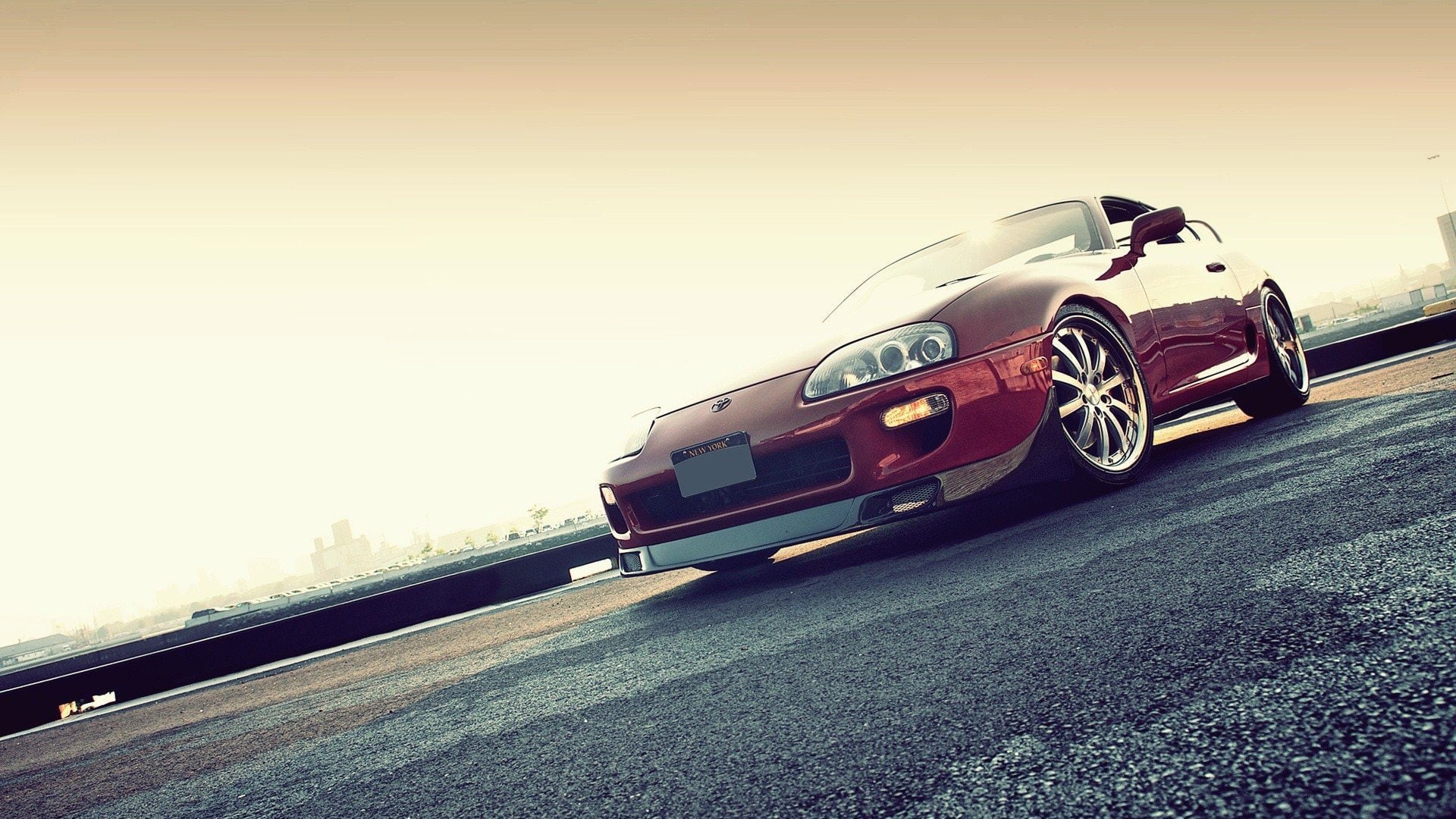 cars, 1080P, automotive, toyota, supercars, supra, outdoors, exotic, red, turbo, black, mkiv, automobiles, sports, vehicles, HD Wallpaper