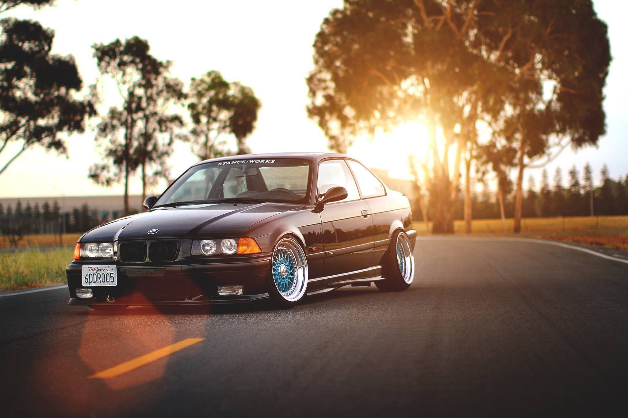 black, coupe, bmw, bbs, e, Е36, 1080P, HD Wallpaper