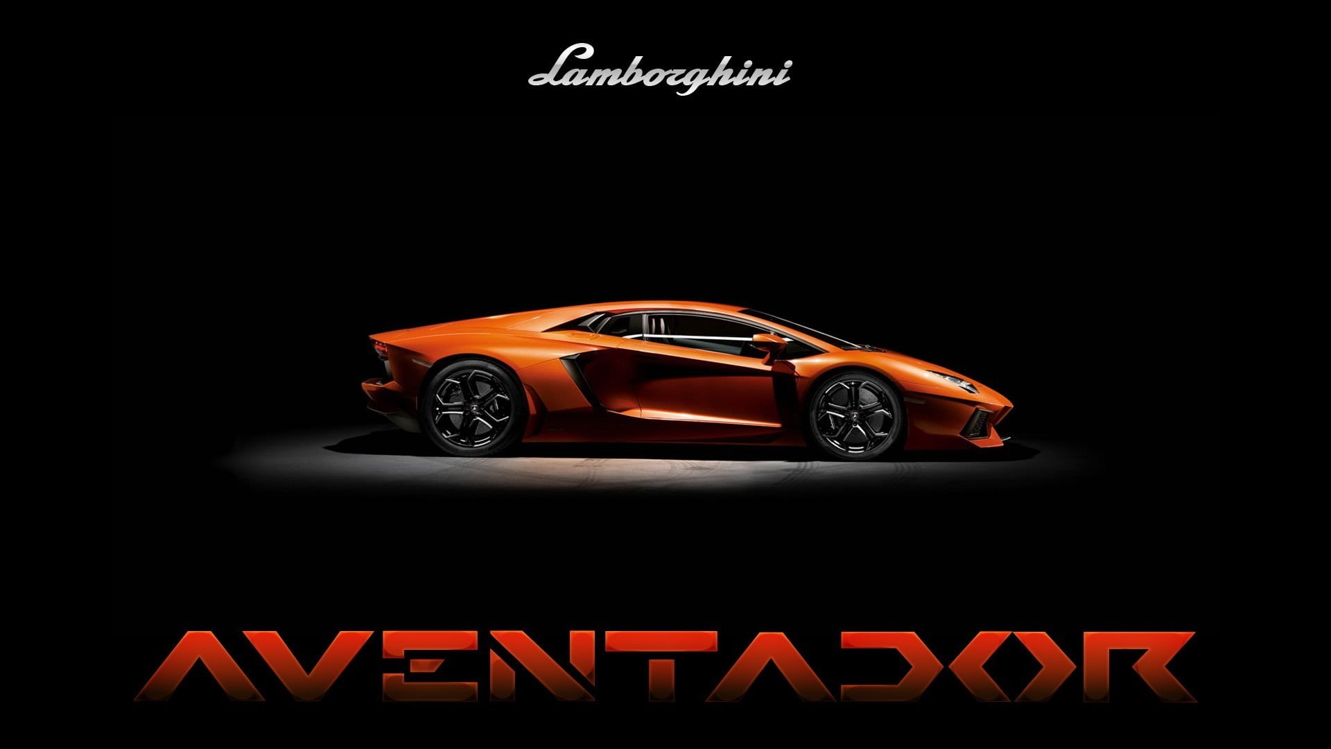 car, text, western script, guidance, land vehicle, transportation, black background, indoors, information, orange, motor vehicle, orange cars, Lamborghini, HD Wallpaper