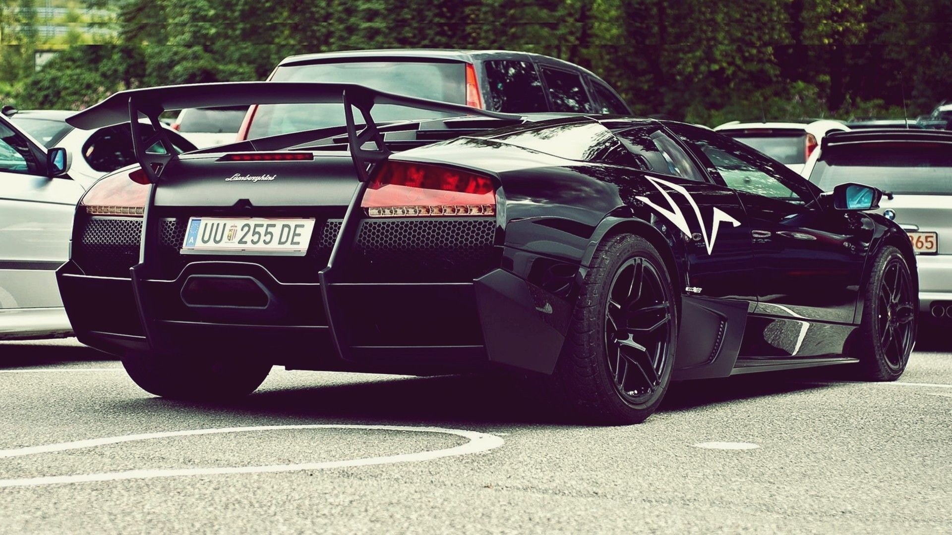Lamborghini Murcielago LP 670-4 SV, car, motor vehicle, land vehicle, day, nature, 1080P, focus on foreground, close-up, outdoors, luxury, security, street, HD Wallpaper