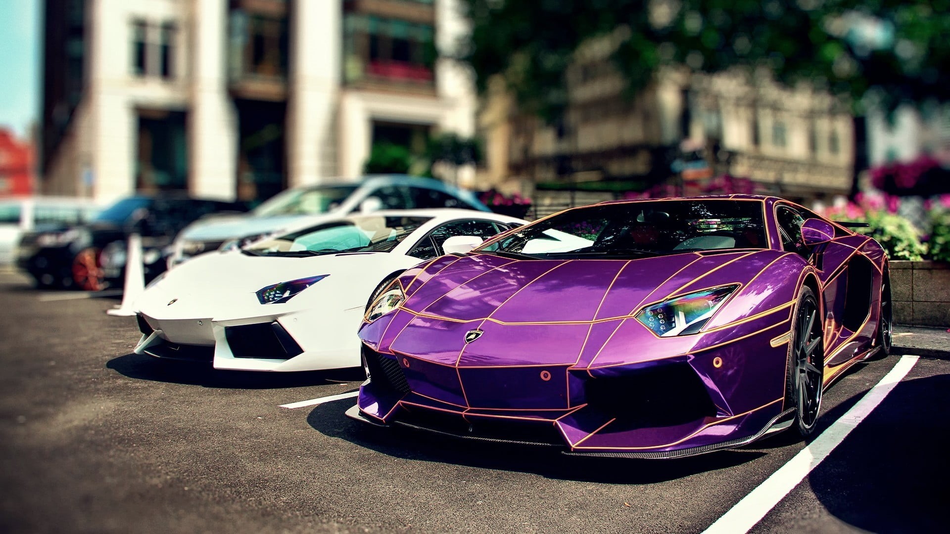 shiny, speed, stationary, traffic, motor Vehicle, architecture, urban Scene, sport, luxury, new, editorial, power, street, coupes, road, modern, selective focus, HD Wallpaper