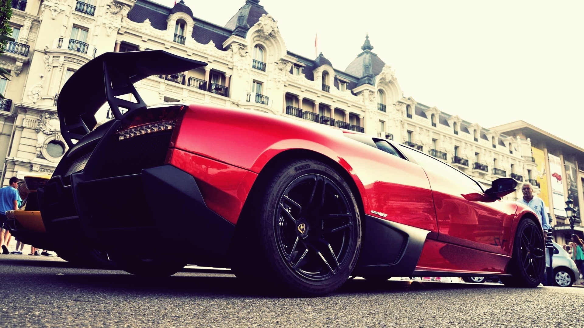 Lamborghini Murcielago LP 670-4 SV, red, luxury, day, sky, wheel, mode of transportation, motor vehicle, building exterior, 1080P, land vehicle, street, HD Wallpaper
