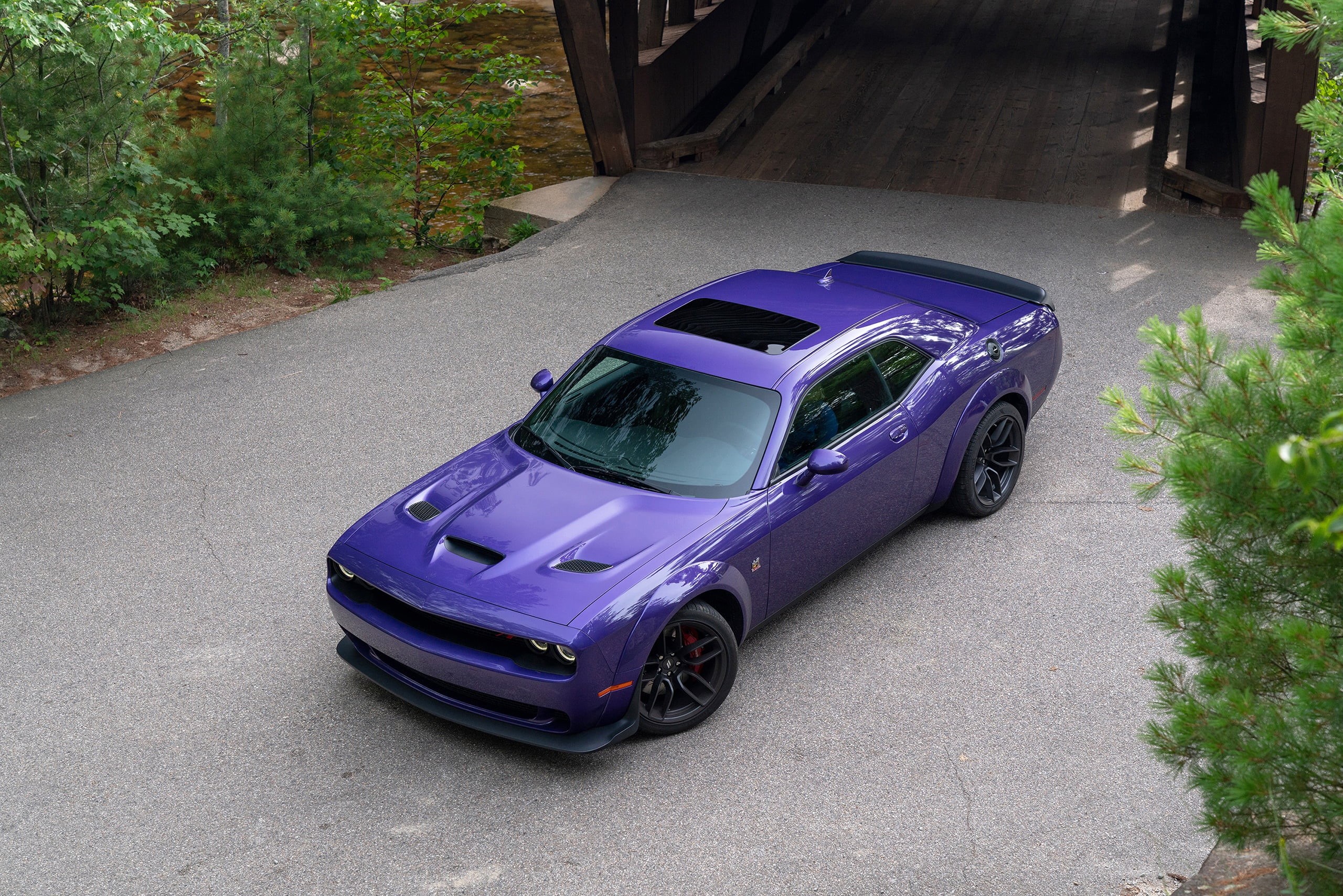 purple, Dodge, R-T Scat Pack, Challenger, 2K, HD Wallpaper