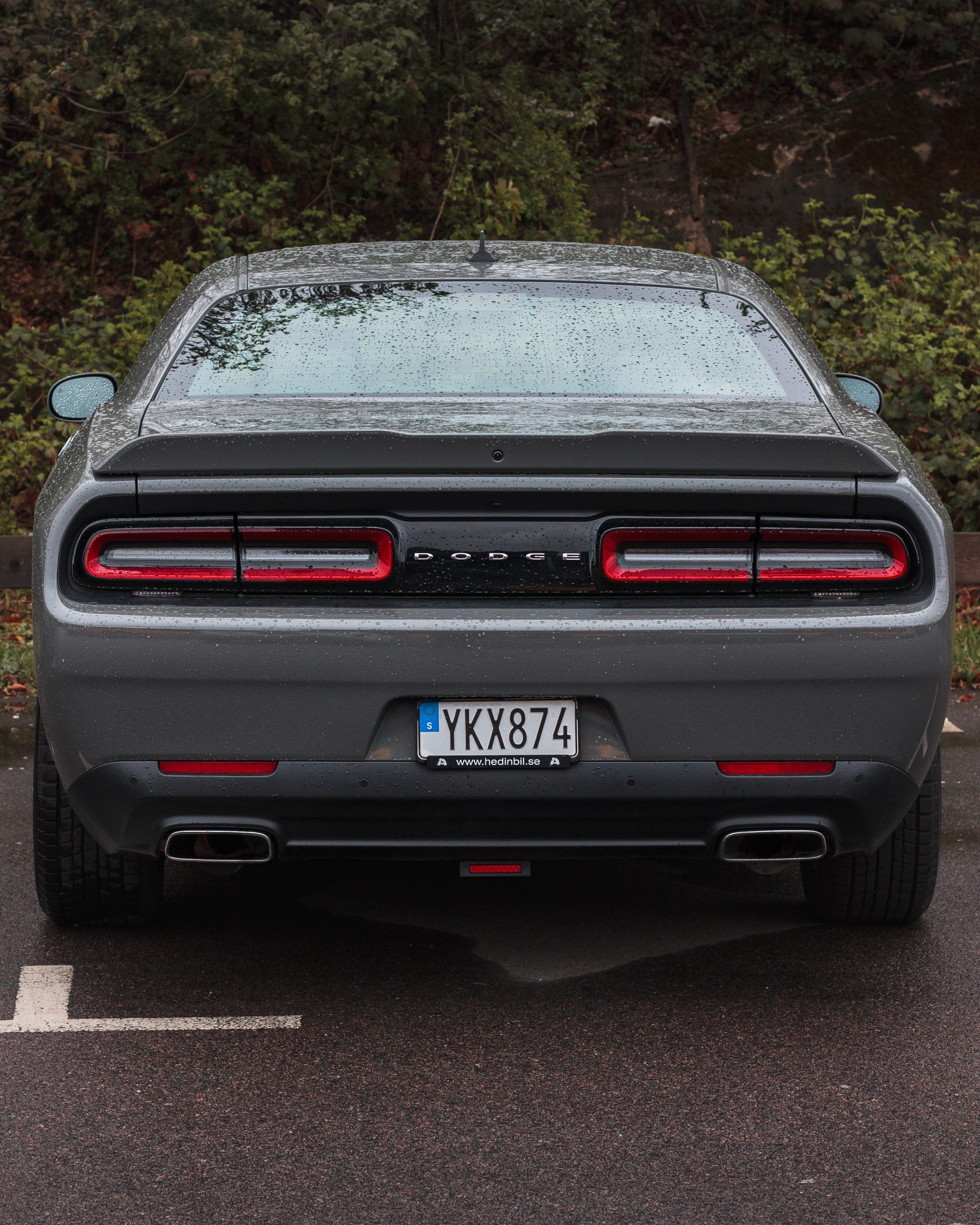 no people, red, car, retro styled, city, dodge demon, 2019 dodge challenger, land vehicle, 2K, dodge challenger rt, plant, day, grey, sports car, mode of transportation, Phone HD Wallpaper