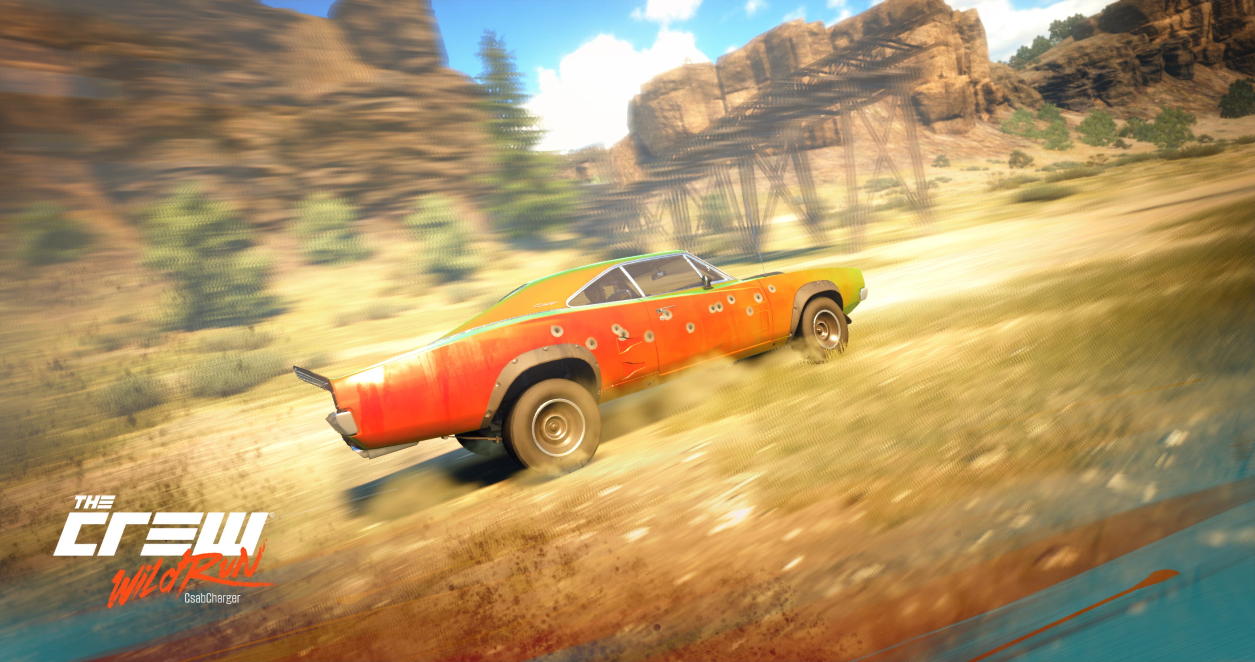 transportation, speed, outdoors, The Crew Wild Run, moving, day, sunlight, motion, nature, blurred motion, Dodge Charger R/T 1968, motor vehicle, car, land vehicle, HD Wallpaper