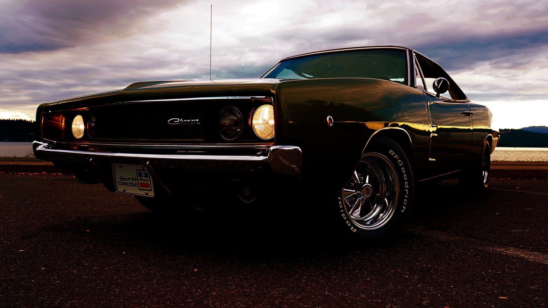 muscle Cars, Dodge Charger R T, Dodge Charger, car, Dodge, road, 1080P, Dodge Charger R T 1968, HD Wallpaper