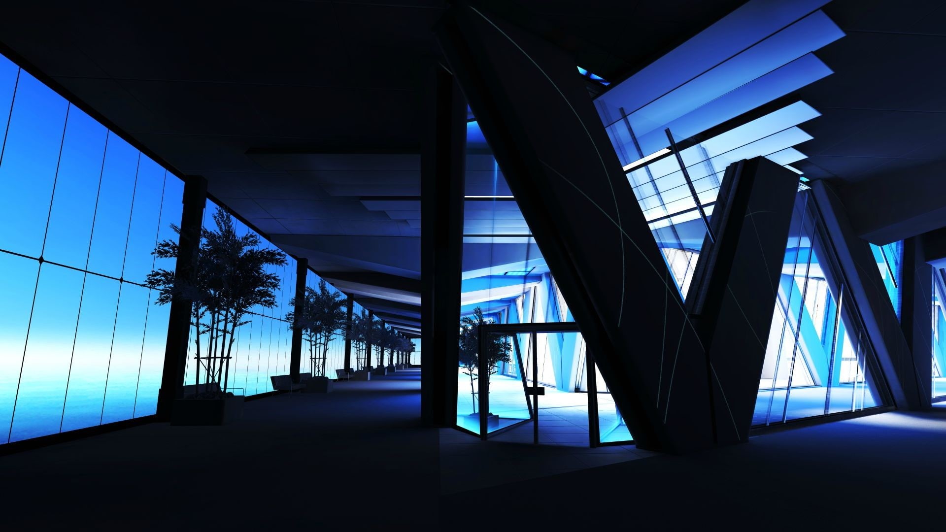 blue, Mirrors Edge, building, 1080P, HD Wallpaper