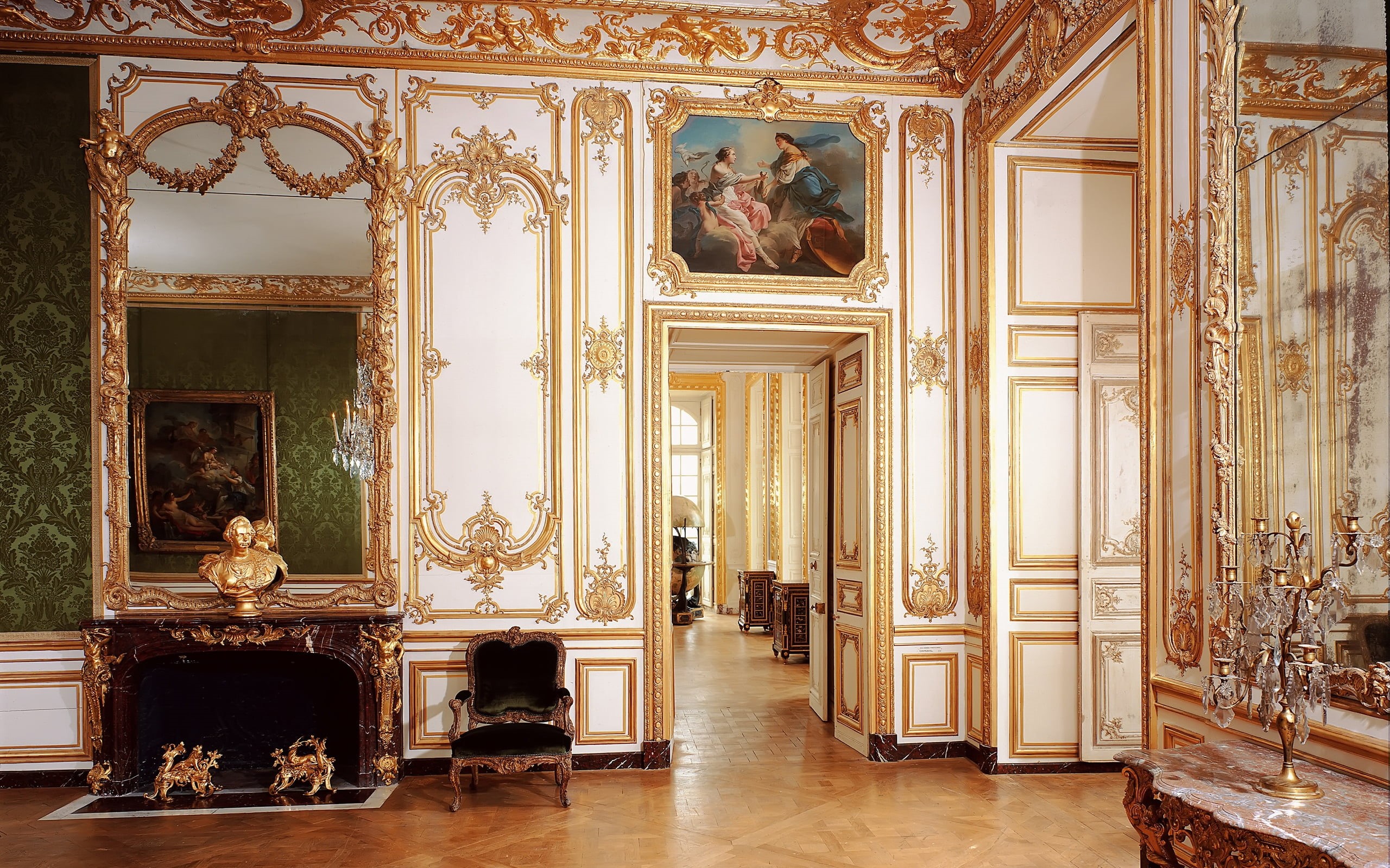 rooms, door, design, home Interior, seat, art and craft, luxury, domestic Room, white, house, palace, lighting equipment, architectural column, 2K, architecture And Buildings, HD Wallpaper