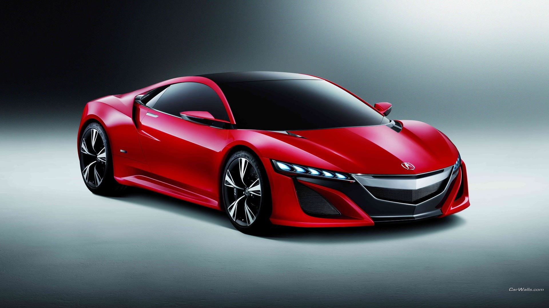 indoors, reflection, acura, red cars, modern, gray, mode of transportation, studio shot, shiny, car, sports car, 1080P, land vehicle, Acura NSX, luxury, HD Wallpaper