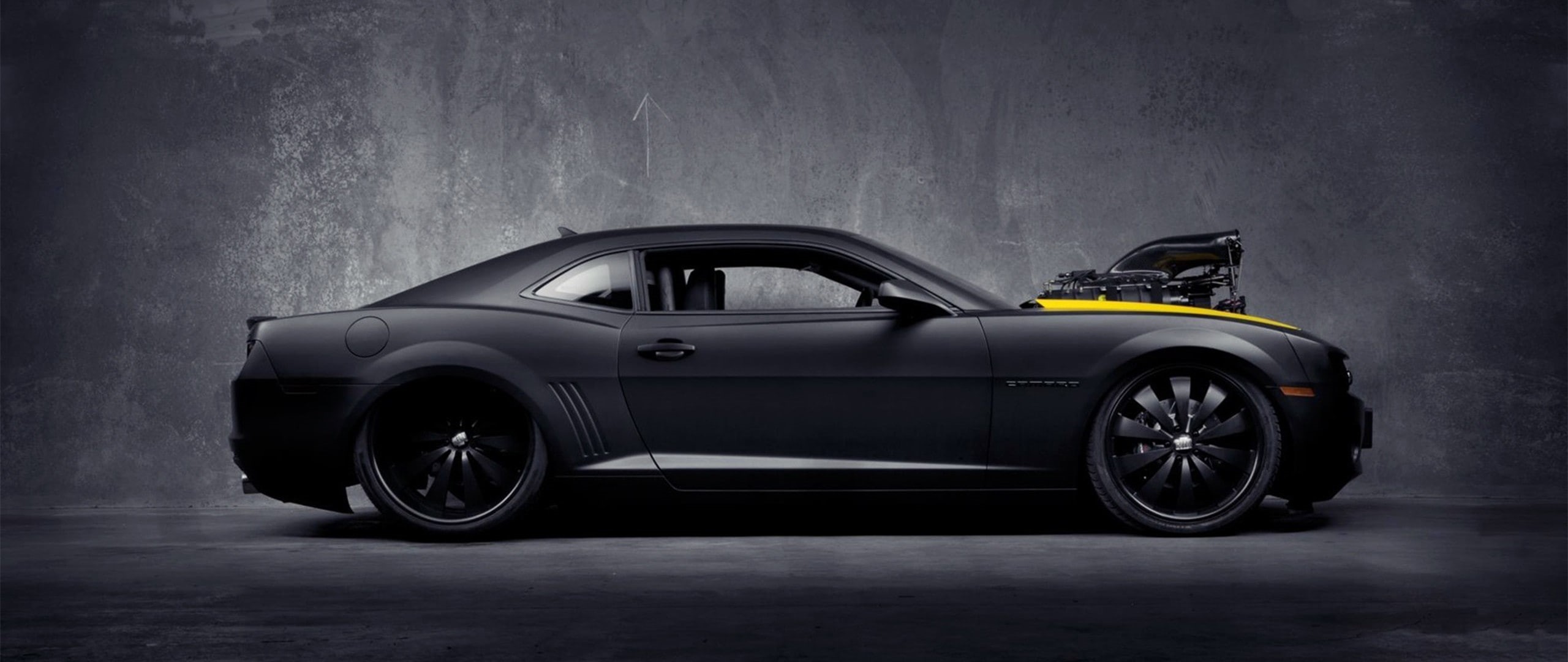Chevrolet Camaro Bumblebee, wide, 2K, ultra, car, HD Wallpaper