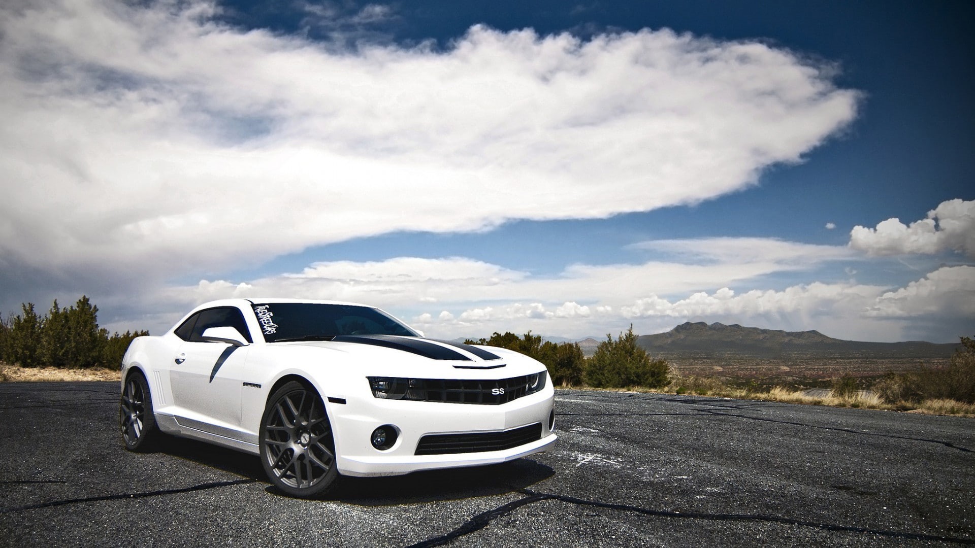 cloud - sky, environment, land vehicle, sky, road, driving, motor vehicle, day, car, journey, luxury, mode of transportation, chevrolet camaro bumblebee, HD Wallpaper