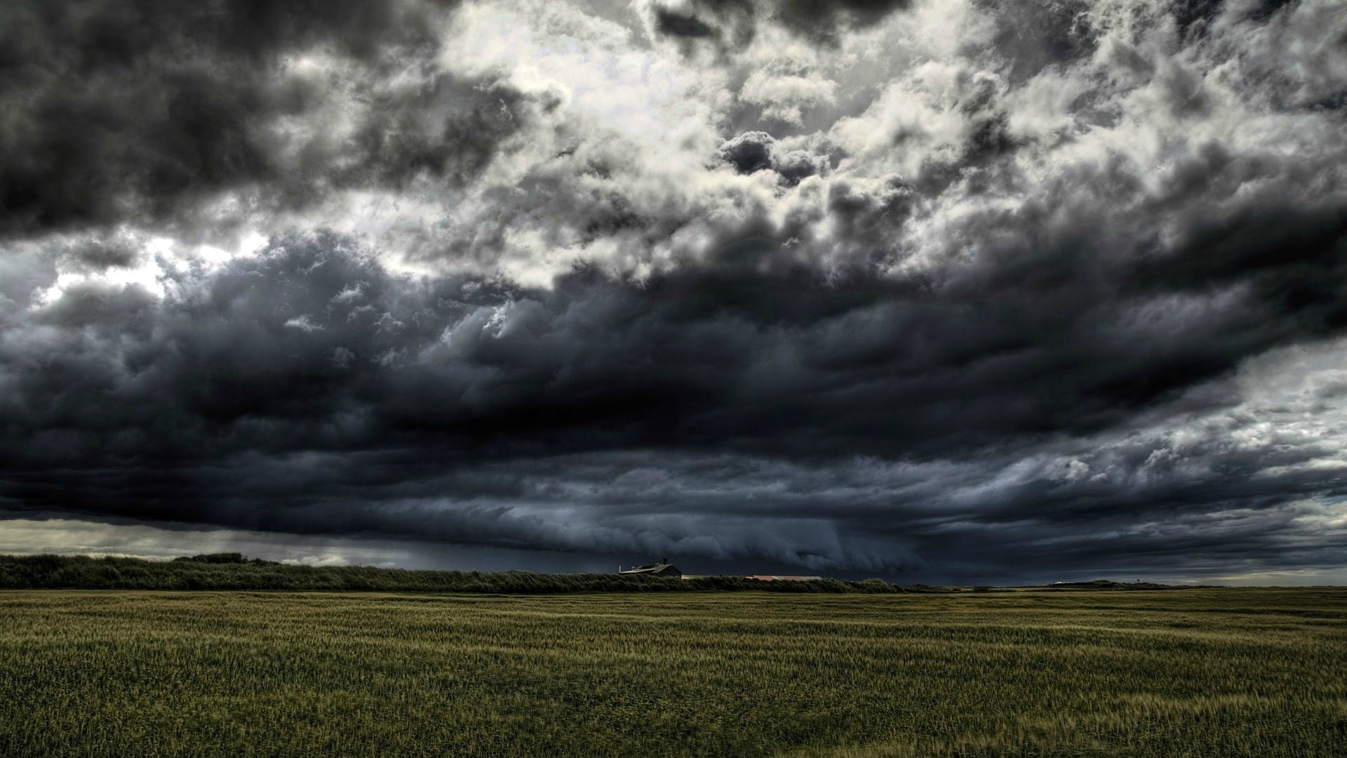 field, extreme weather, beauty in nature, landscape, scenics - nature, storm cloud, cloudscape, tornado, green, dramatic sky, ominous, dark, thunderstorm, HD Wallpaper