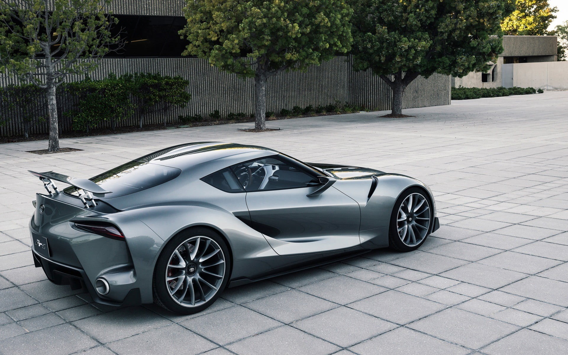 garage, mode of transportation, sports car, Toyota, Toyota FT-1, silver, transportation, wheel, 1080P, car, wealth, land vehicle, motor vehicle, luxury, HD Wallpaper