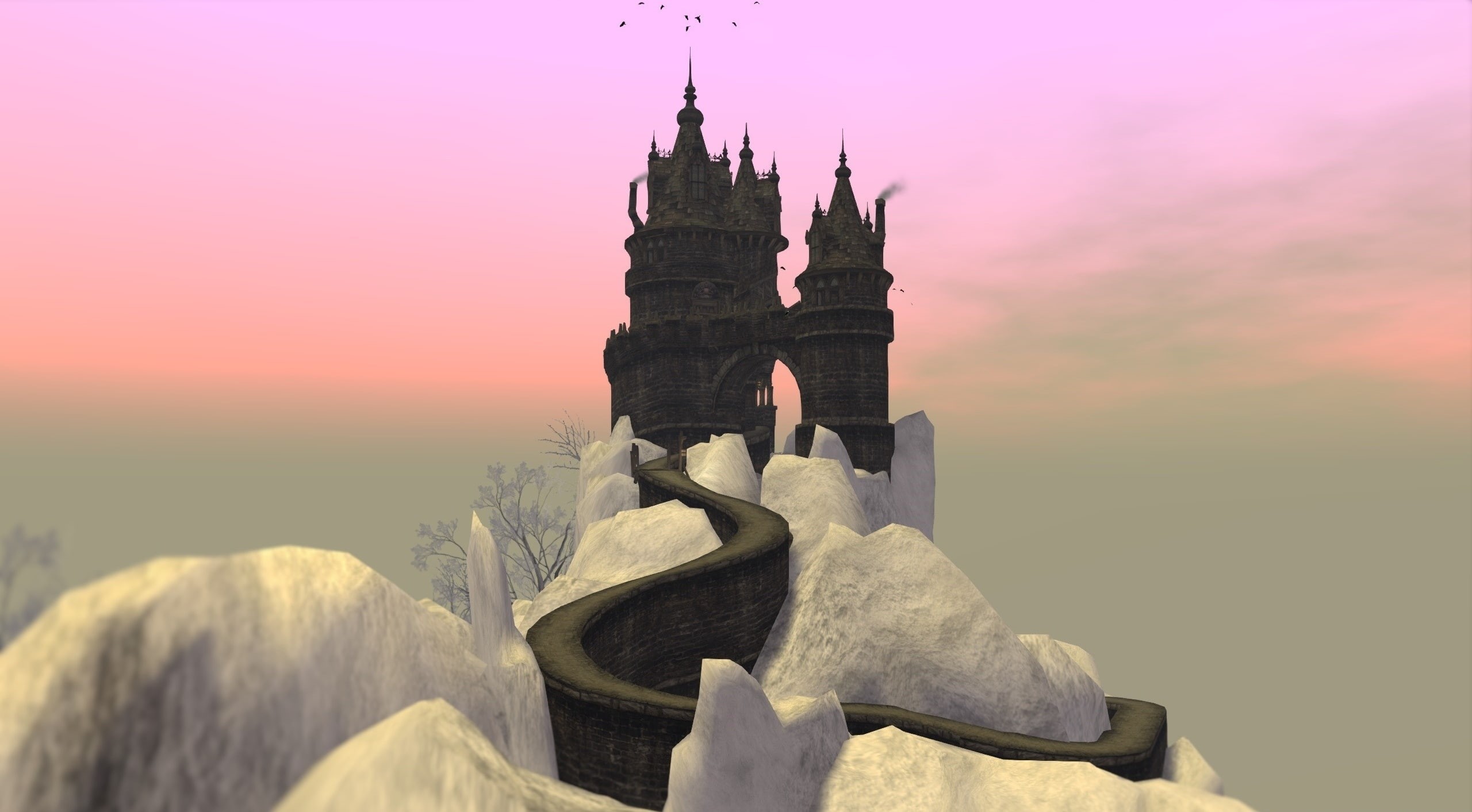 history, ancient, travel destinations, Road, place of worship, secondlife, building, tourism, scenics - nature, Halloween, religion, Tower, sky, the past, HD Wallpaper
