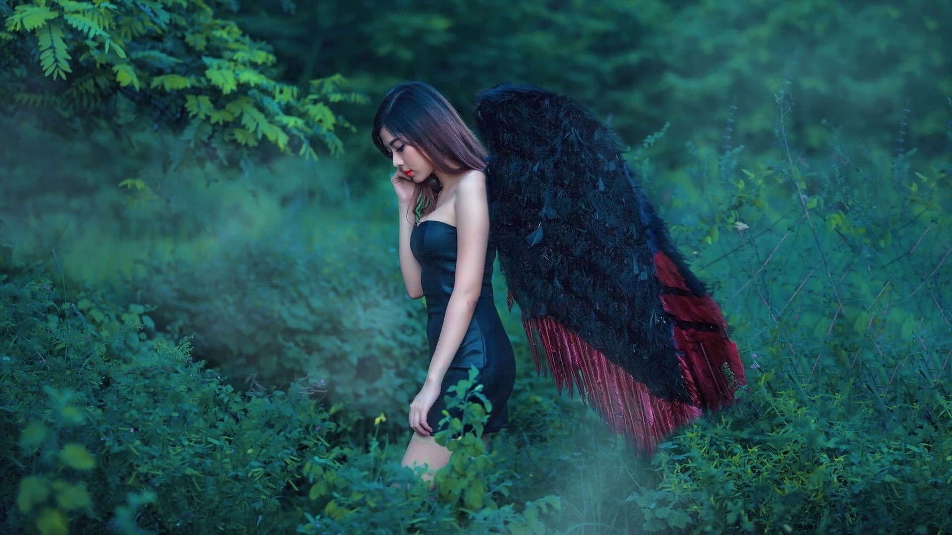 Fantasy, Angel, Wings, Sad, Woman, 1080P, Girl, Asian, Women, HD Wallpaper