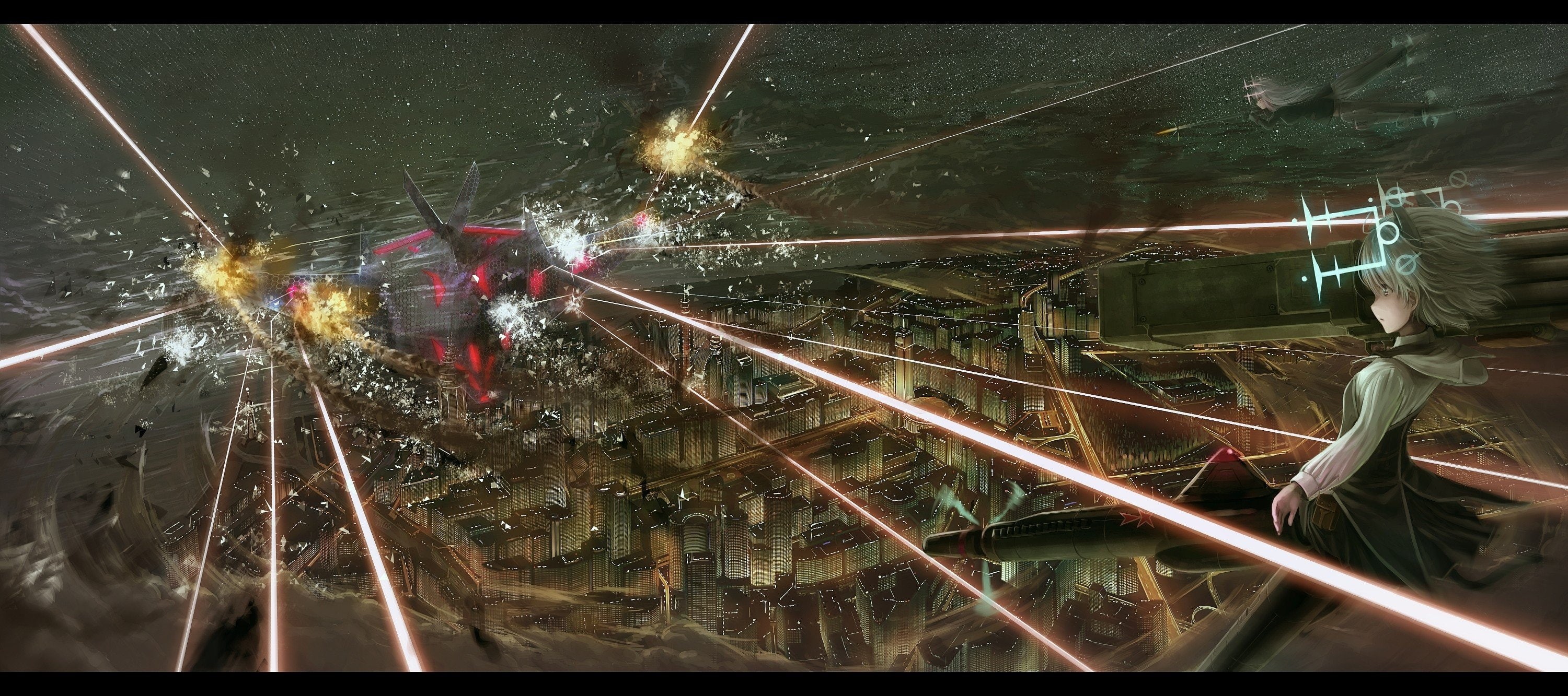 2K, hair, weapons, white, lasers, strike, cities, vehicles, witches, HD Wallpaper