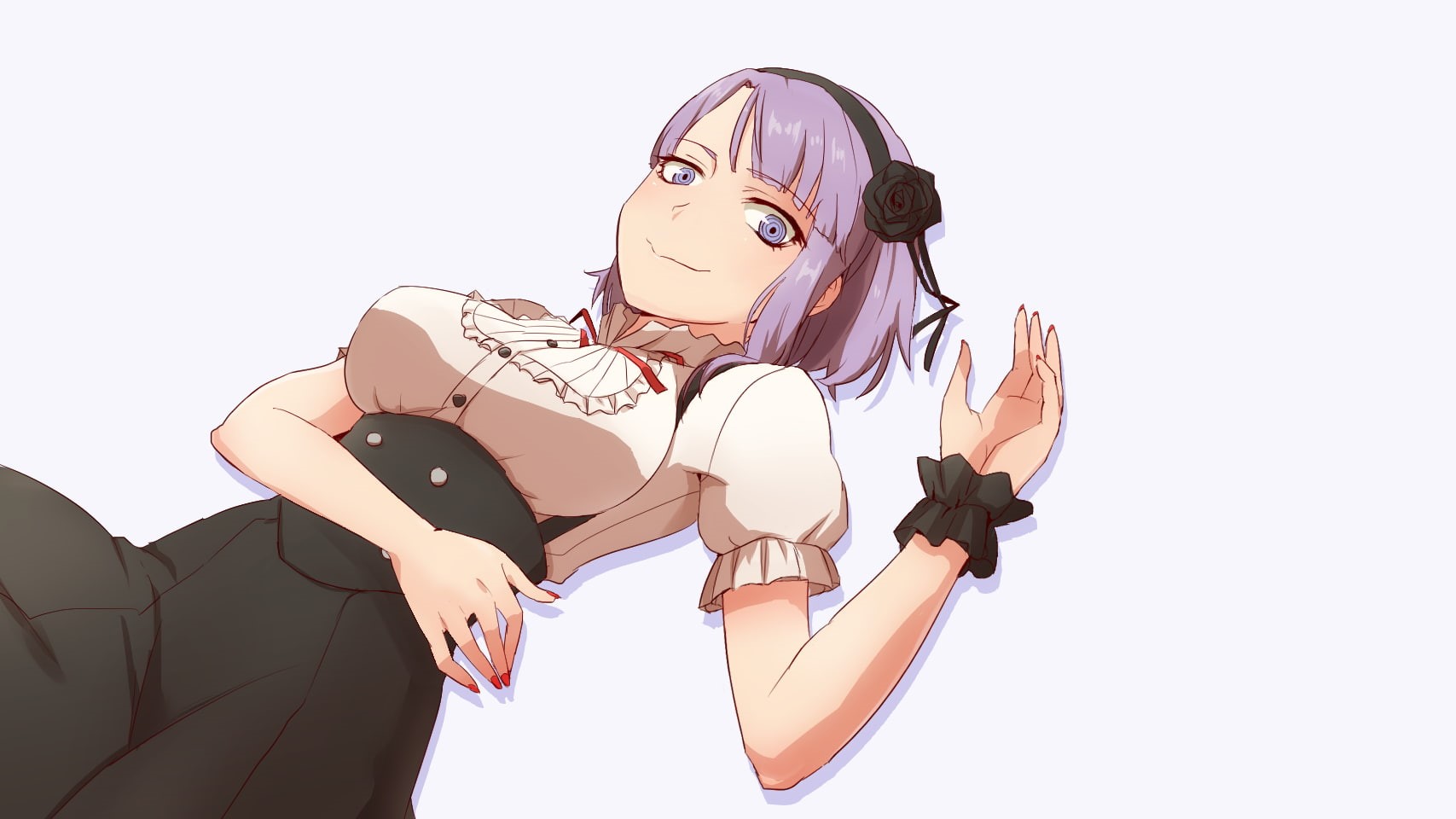 anime, women, portrait, casual clothing, Dagashi Kashi, studio shot, white background, Shidare Hotaru, waist up, fashion, young women, anime girls, beauty, HD Wallpaper