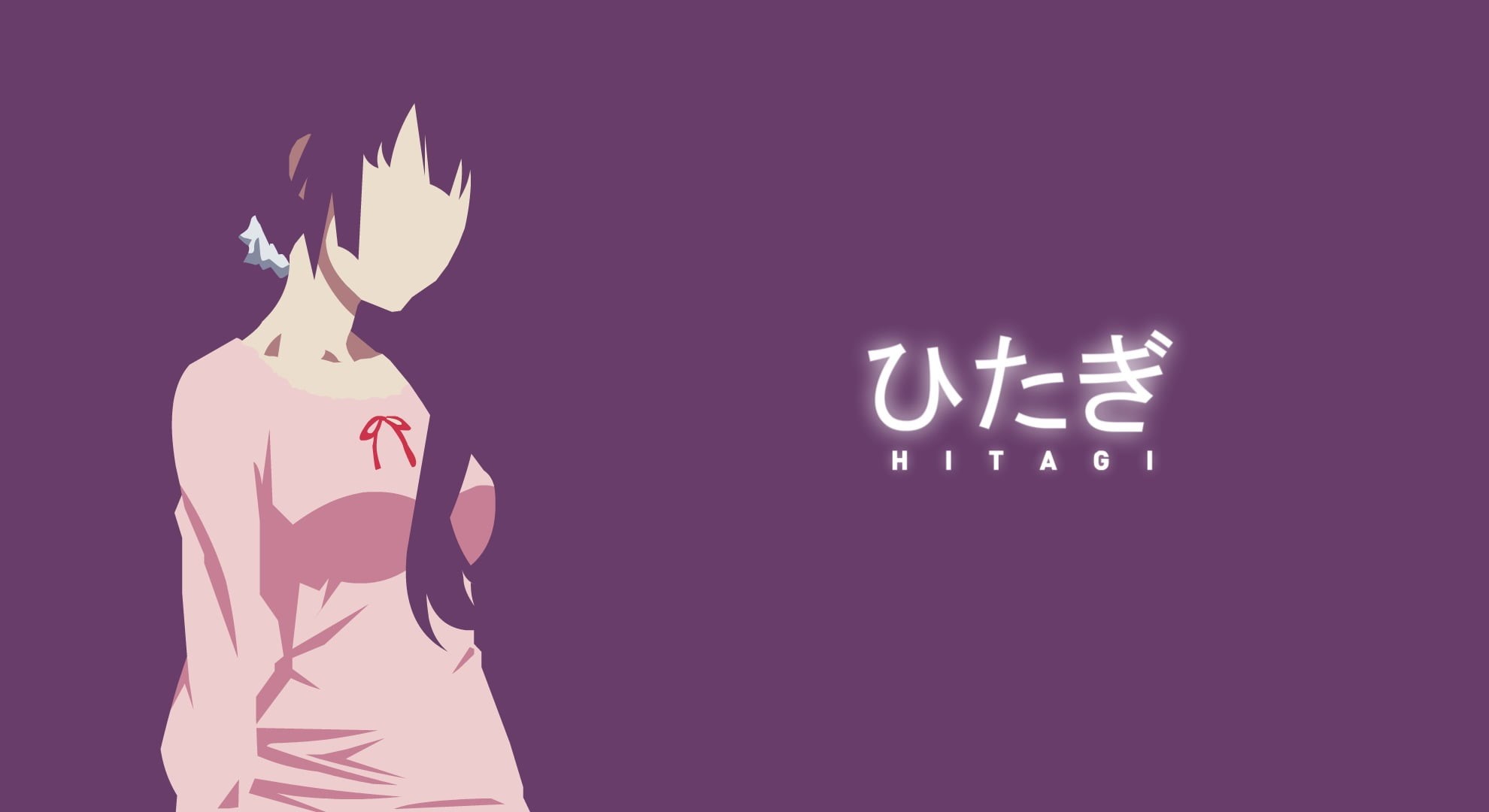 text, western script, Monogatari Series, communication, human body part, standing, anime girls, night, 1080P, waist up, Senjougahara Hitagi, indoors, art and craft, HD Wallpaper