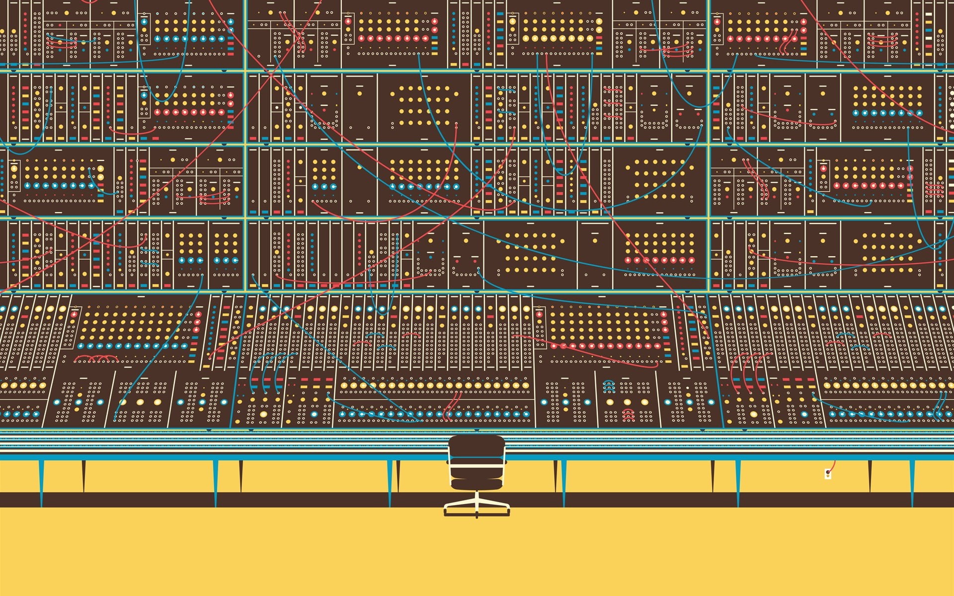 1080P, music moog digital art vintage synthesizer, HD Wallpaper