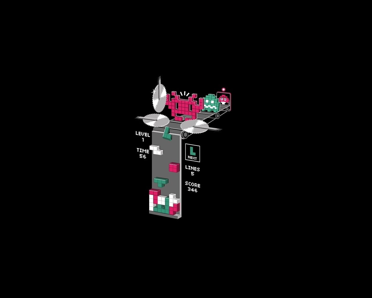 hd, Space Invaders, aircraft, Tetris, x, 720P, space, invaders, art, HD Wallpaper