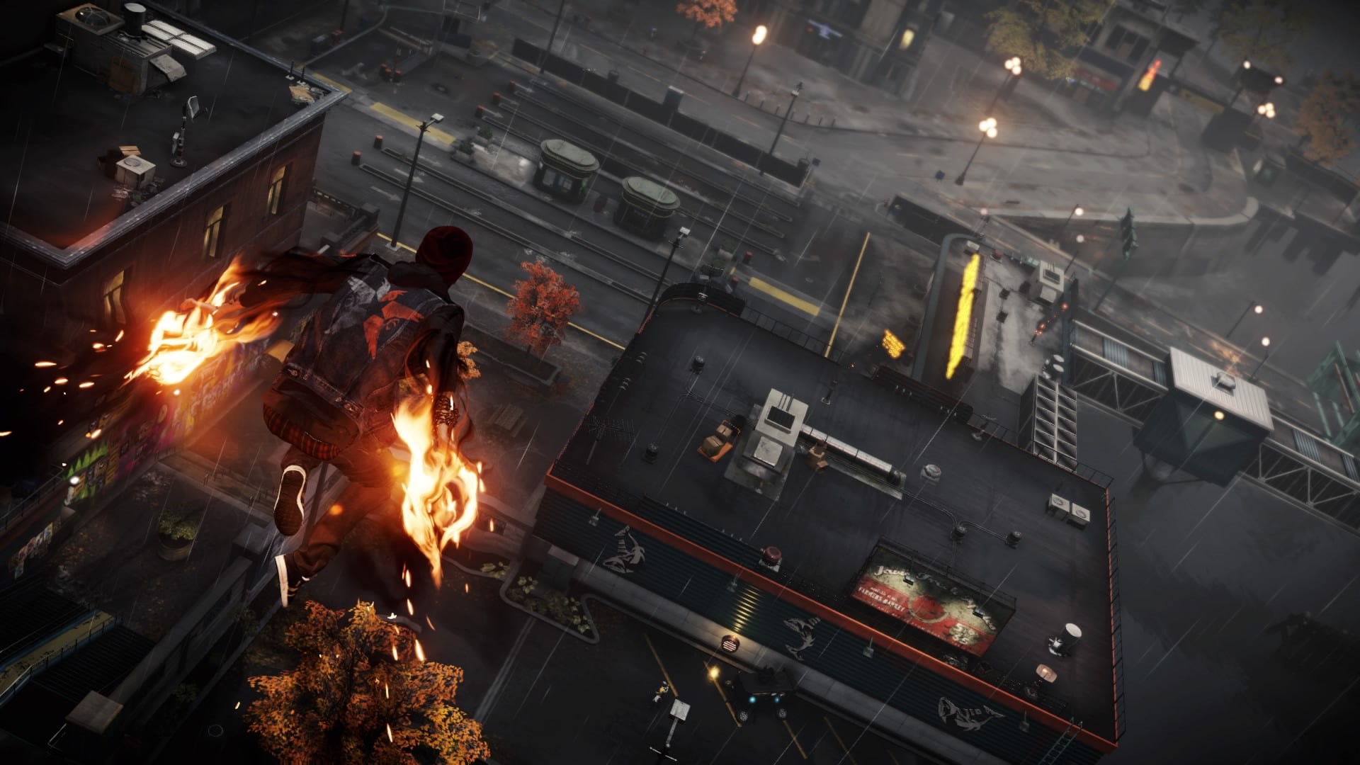 nature, inFamous, video games, high angle view, outdoors, built structure, architecture, heat - temperature, glowing, event, city, transportation, superhero, HD Wallpaper