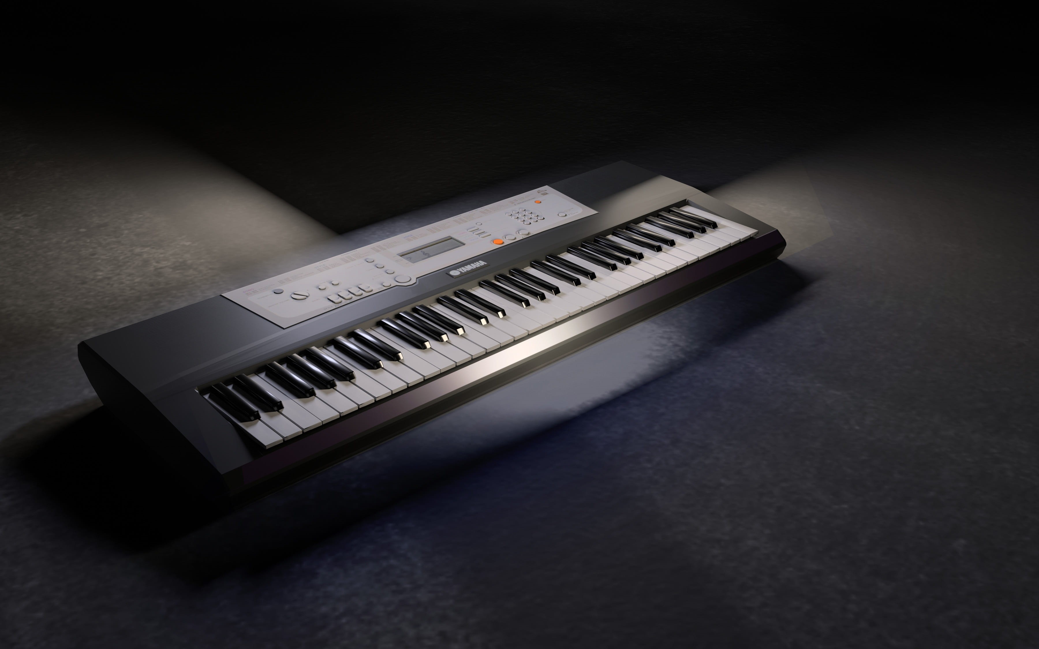 black color, studio shot, gray, gray background, input, performance, colored background, 2K, music, dark, keys, silhouette, communication, 3d model, single object, HD Wallpaper