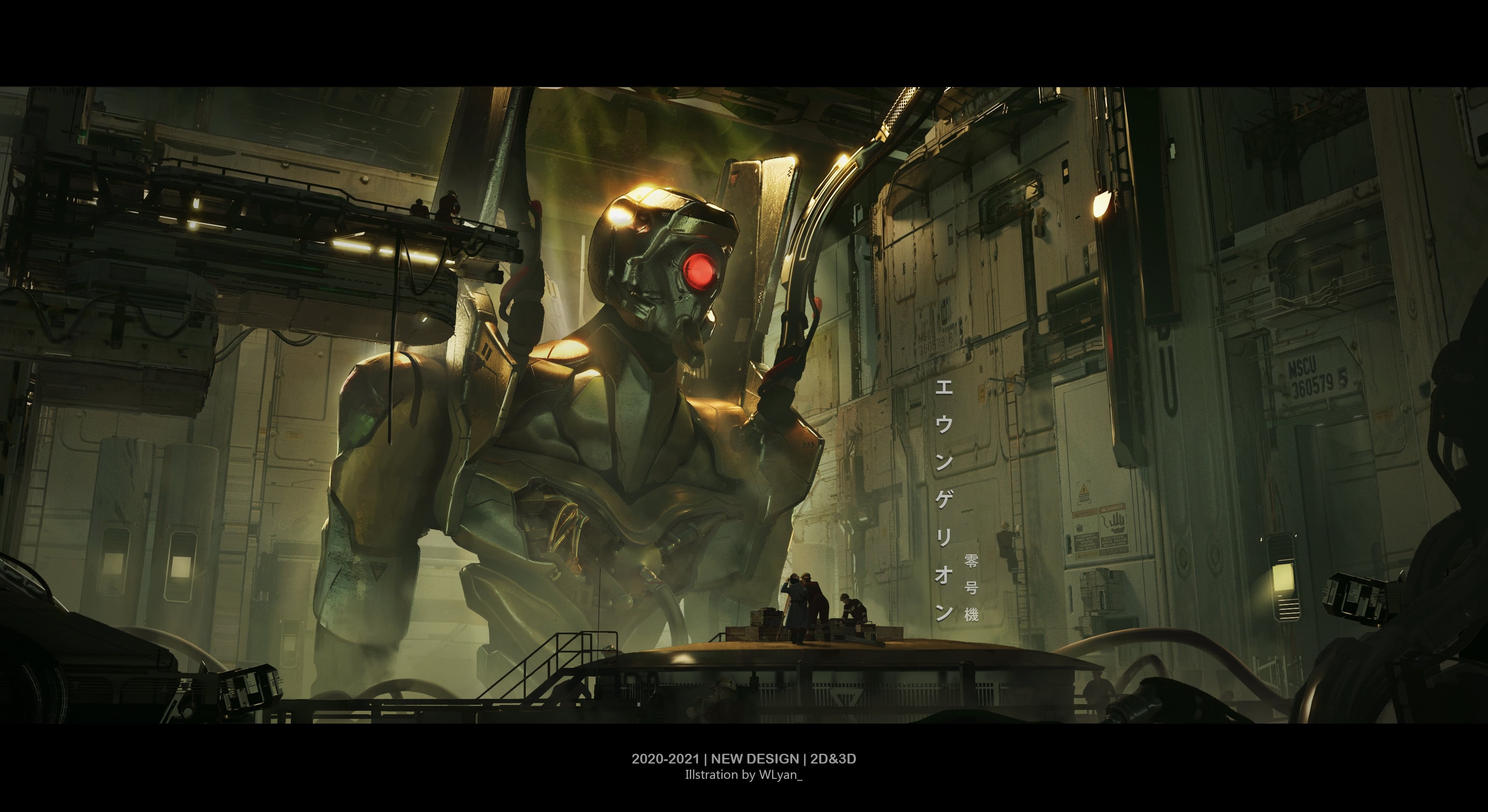 anime, science fiction, 2K, EVA Unit 00, Neon Genesis Evangelion, WLyan_, HD Wallpaper