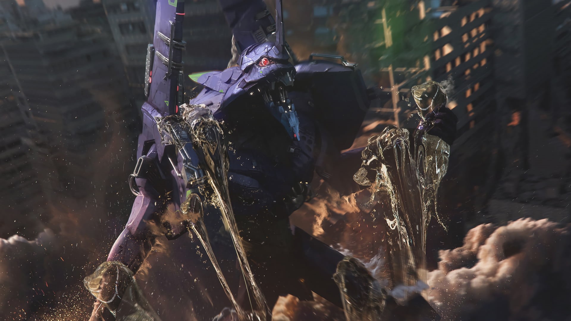 no people, screenshot, plant, digital art, close-up, tree, water, fiction, outdoors, Neon Genesis Evangelion, wood - material, long exposure, nature, dirt, HD Wallpaper