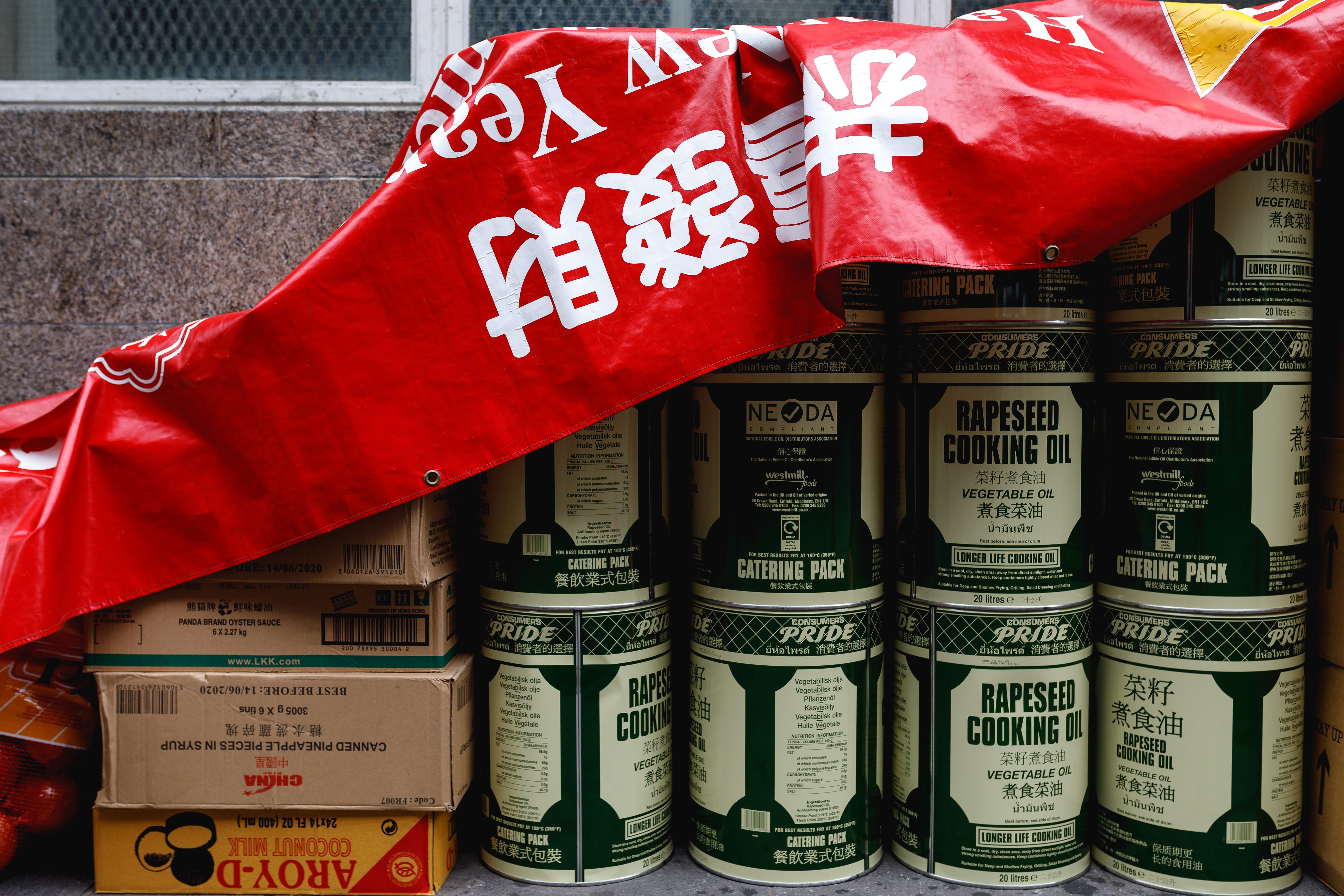 western script, united kingdom, red banner, market, street photo, no people, holiday, price tag, china town, large group of objects, red, urban photo, message, HD Wallpaper