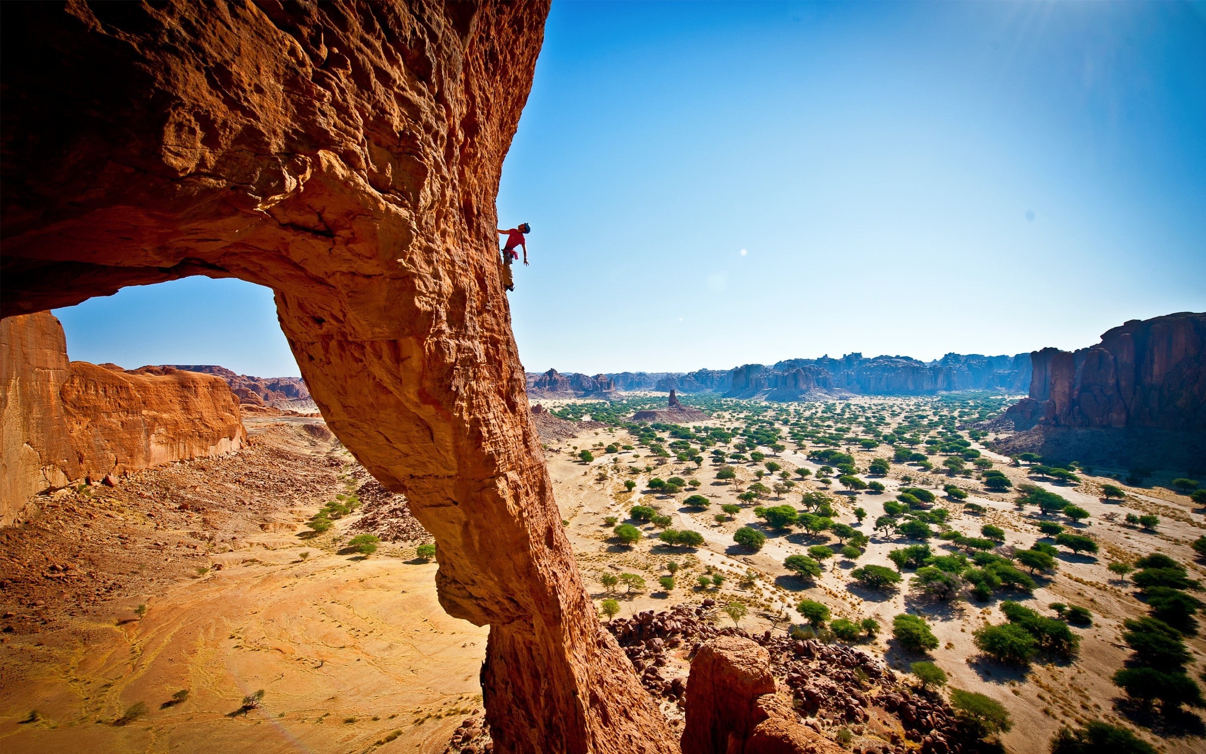 climbing, rock climbing, Arizona, landscape, desert, 1080P, nature, USA, HD Wallpaper