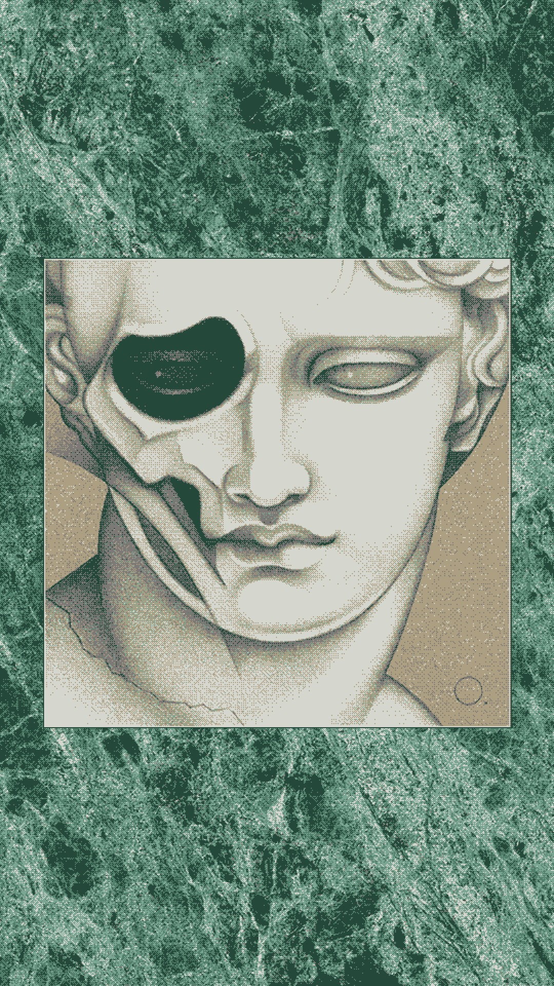 1080P, texture, vaporwave, cyborg, machine, face, robot, Ancient Greek sculpture, statue, sculpture, science fiction, Phone HD Wallpaper